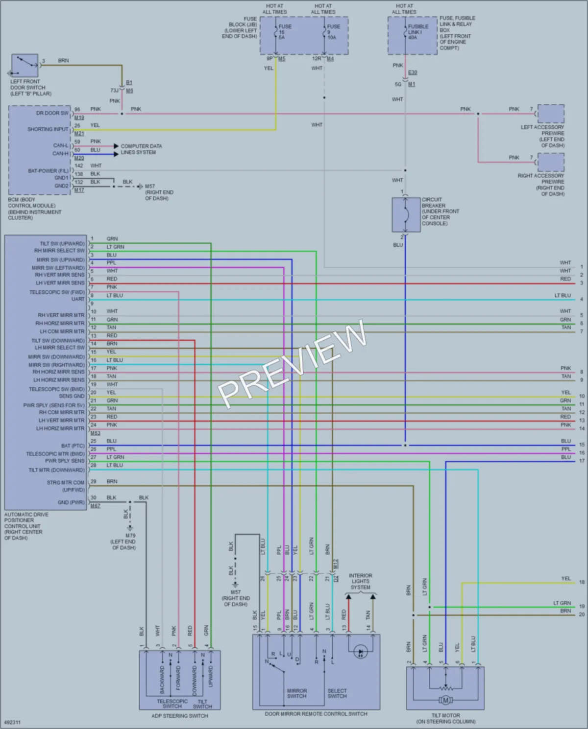 2016 Nissan Maxima Memory Systems wiring diagram preview