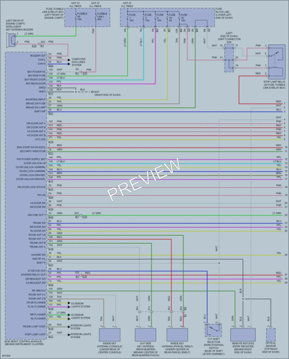2016 Nissan Maxima Power Door Locks wiring diagram preview