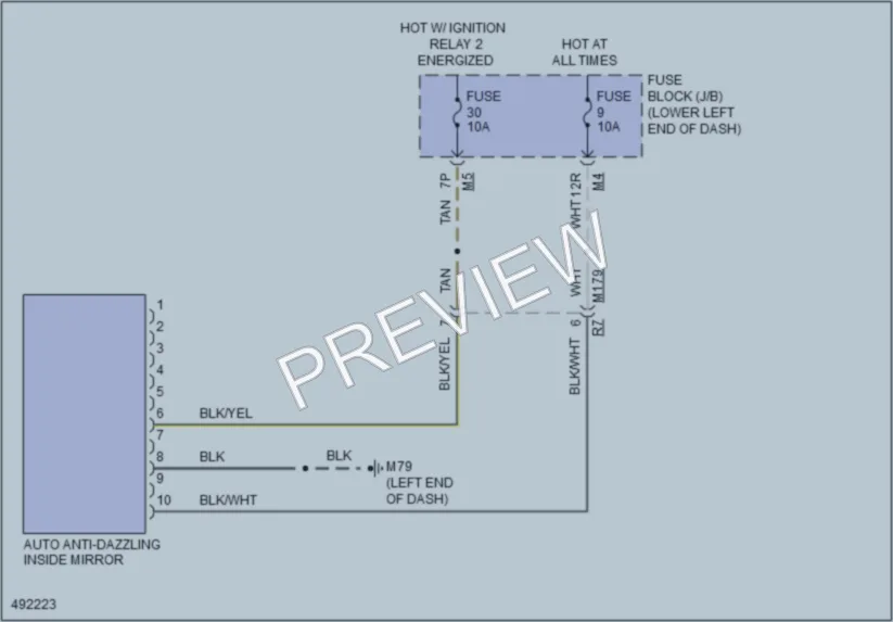 2016 Nissan Maxima Power Mirrors wiring diagram preview