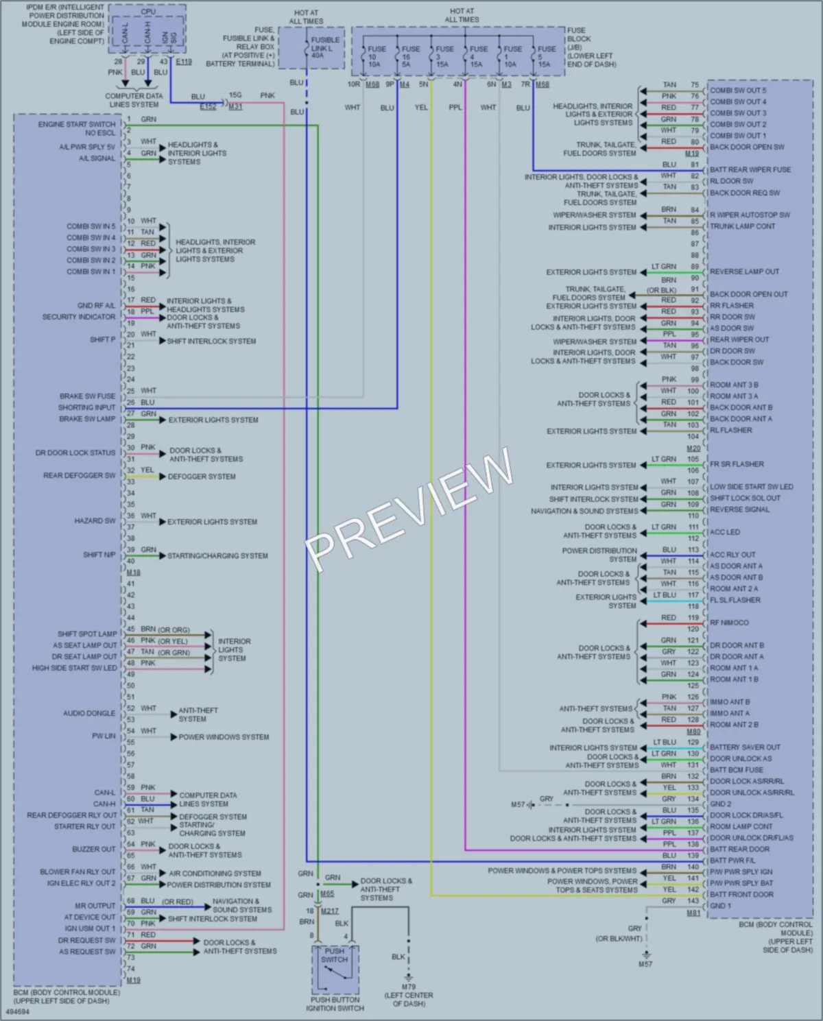 2016 Nissan MuranoHybrid Body Control Modules wiring diagram preview