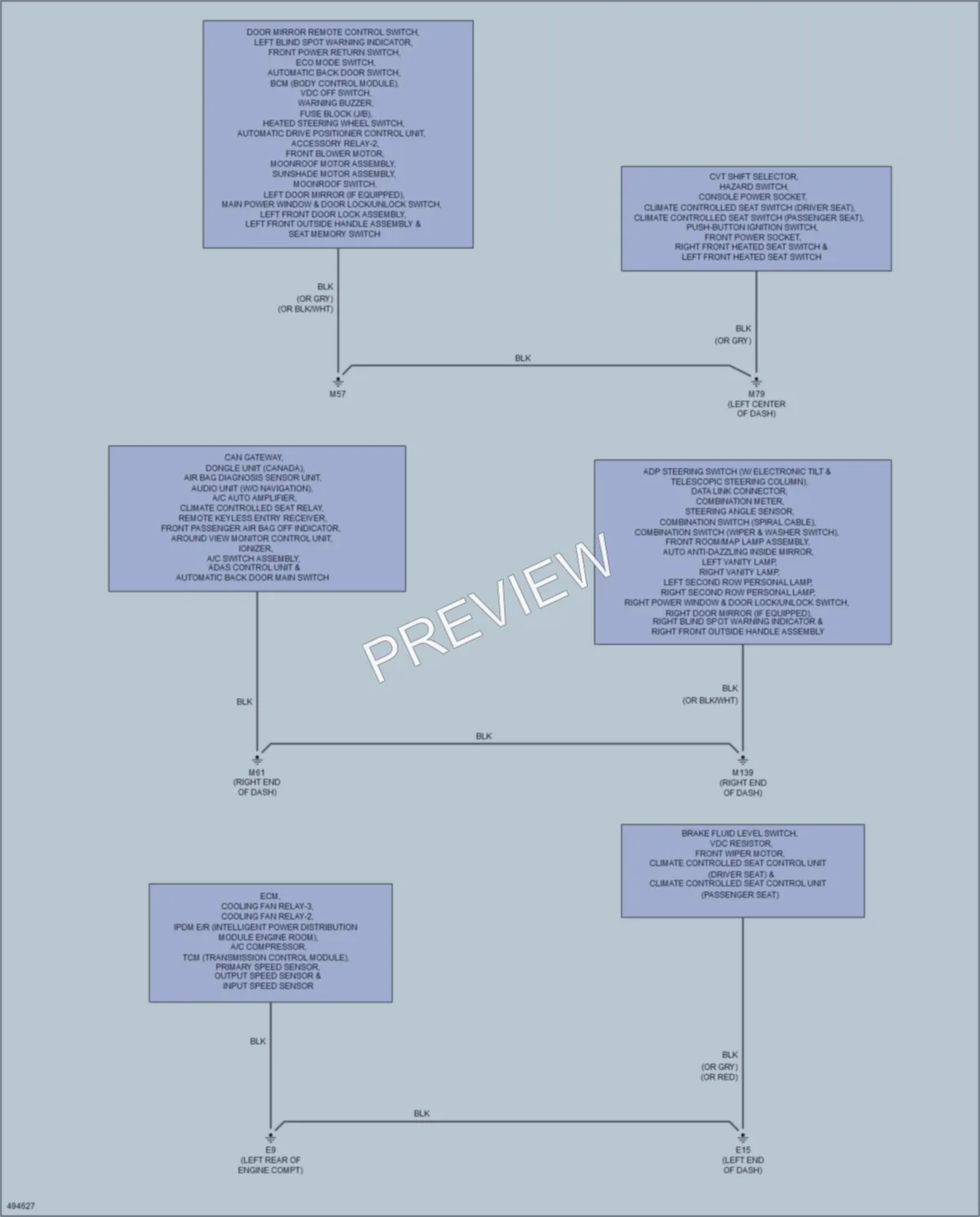 2016 Nissan MuranoHybrid Ground Distribution wiring diagram preview