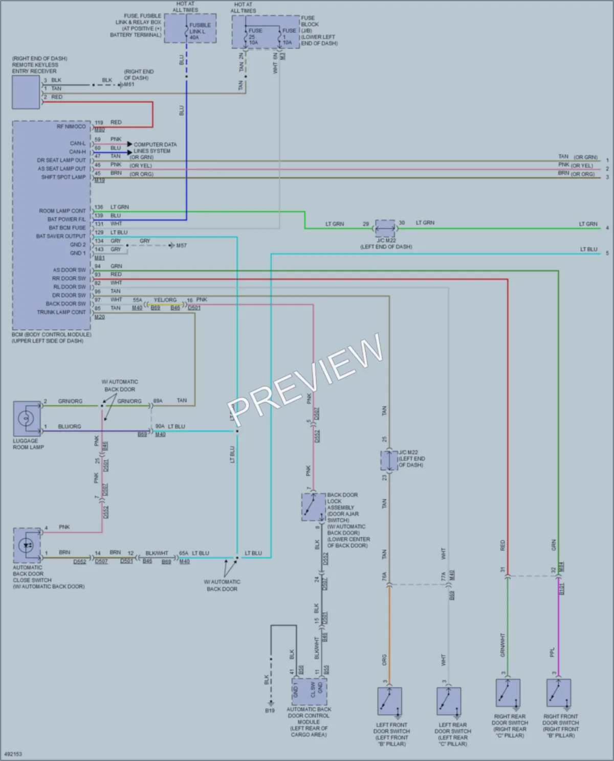 2016 Nissan MuranoHybrid Interior Lights wiring diagram preview
