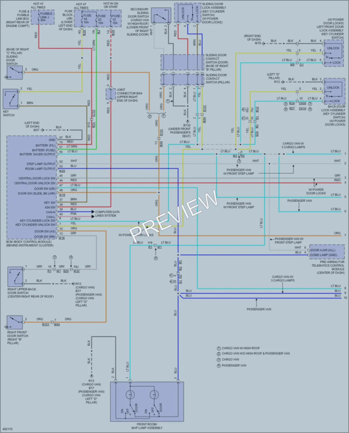 2016 Nissan NV1500 Interior Lights wiring diagram preview