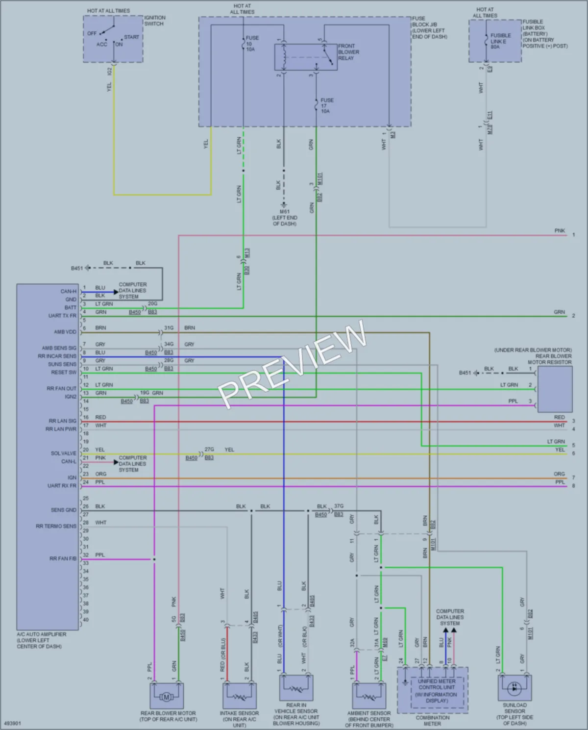 2016 Nissan NV200 Air Conditioning wiring diagram preview