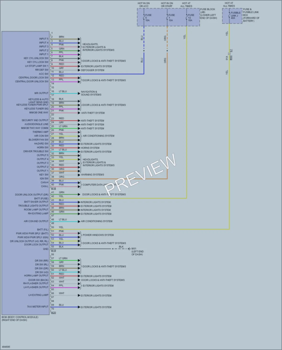 2016 Nissan NV200 Body Control Modules wiring diagram preview