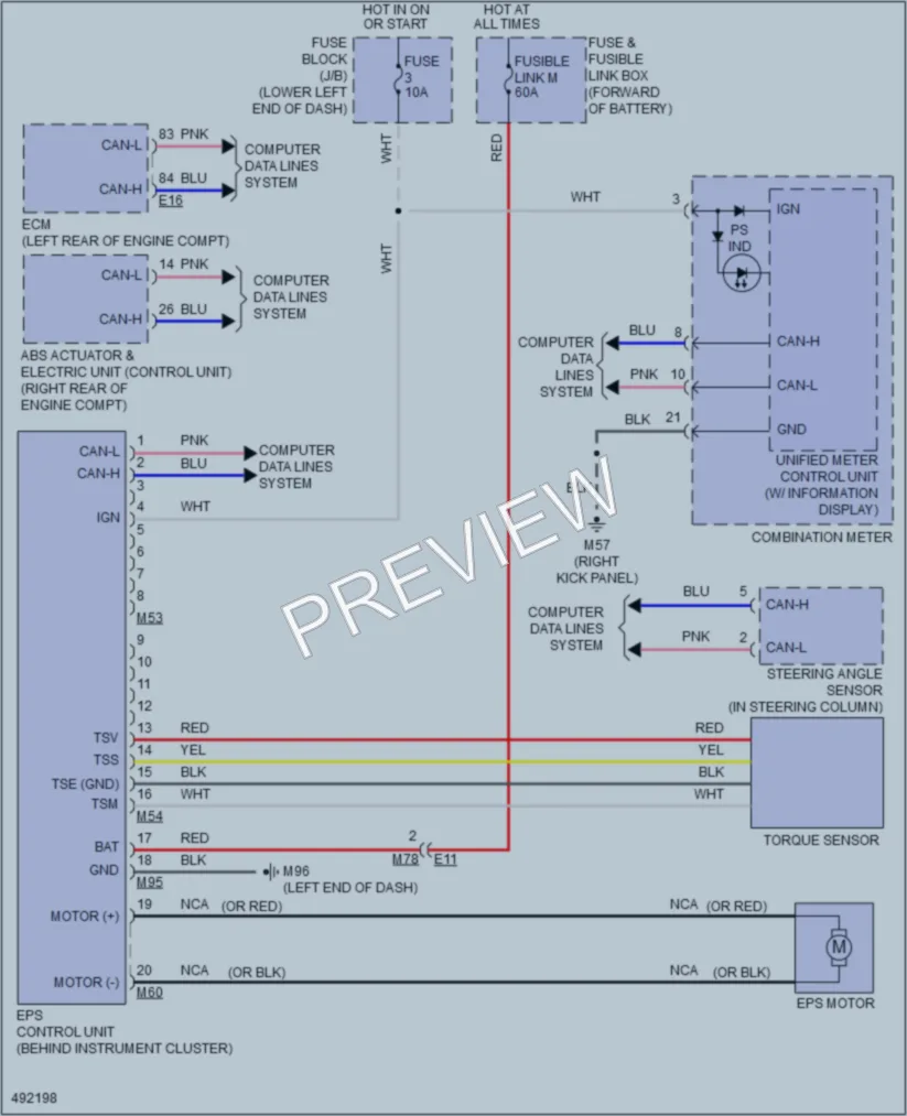 2016 Nissan NV200 Electronic Power Steering wiring diagram preview