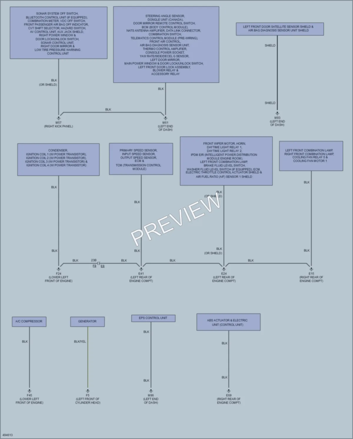 2016 Nissan NV200 Ground Distribution wiring diagram preview