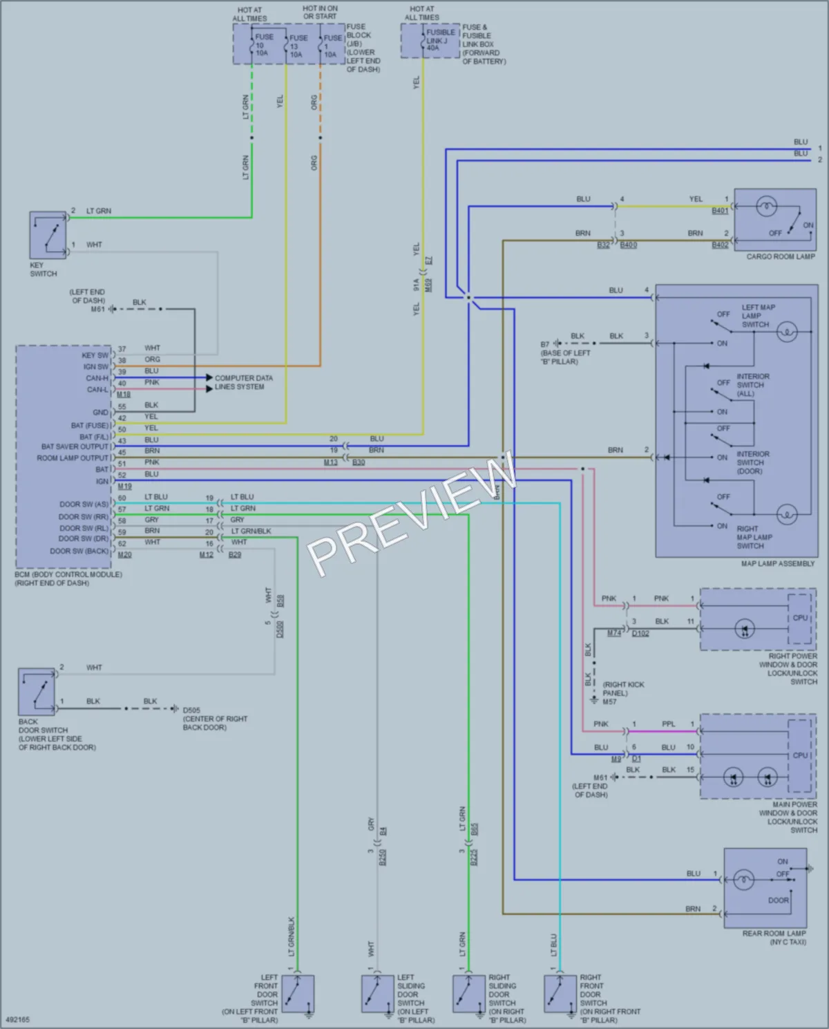 2016 Nissan NV200 Interior Lights wiring diagram preview