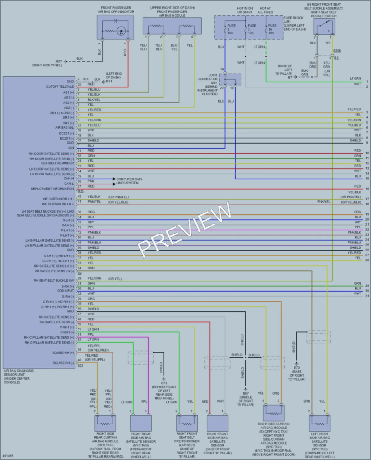 2016 Nissan NV200 Supplemental Restraints wiring diagram preview
