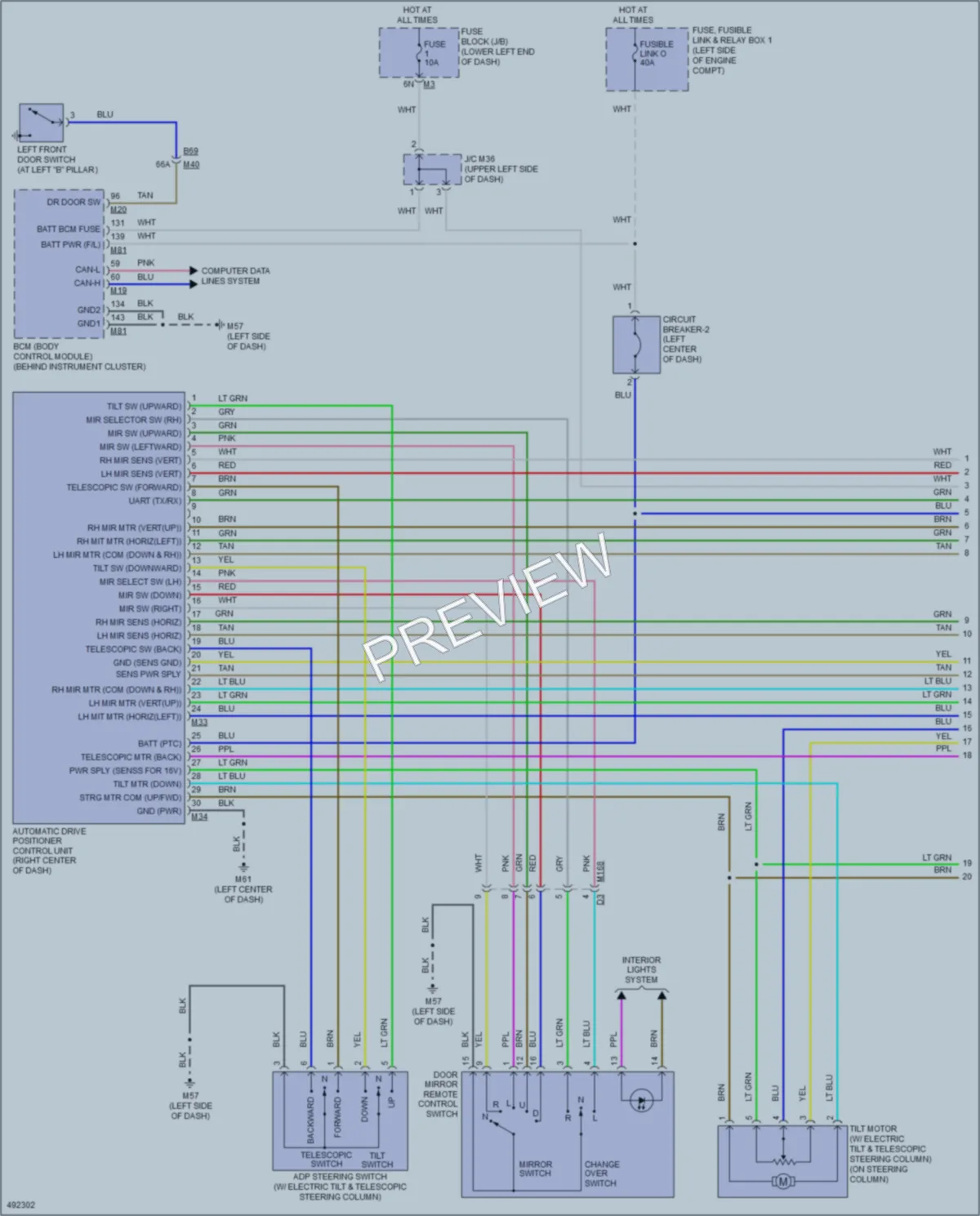 2016 Nissan Pathfinder Memory Systems wiring diagram preview