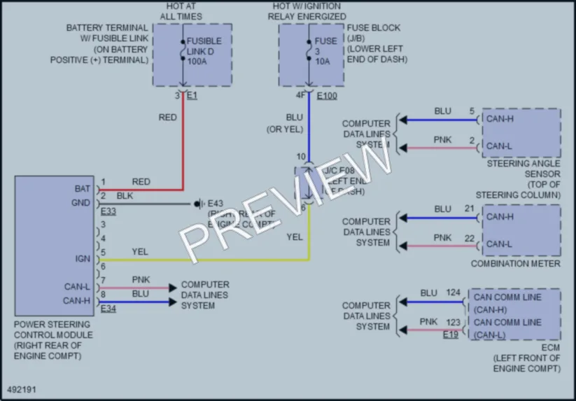 2016 Nissan Quest Electronic Power Steering wiring diagram preview