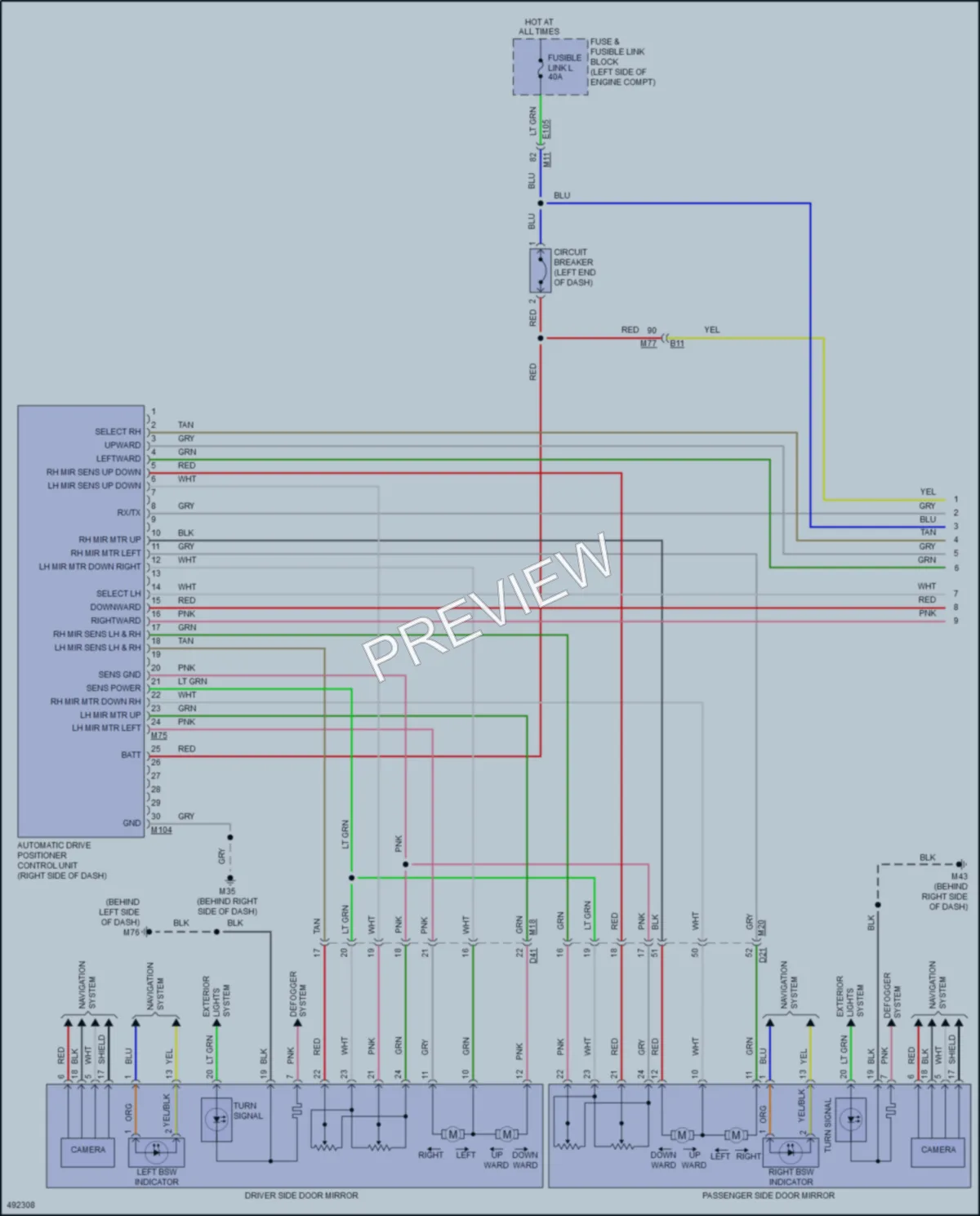2016 Nissan Quest Memory Systems wiring diagram preview