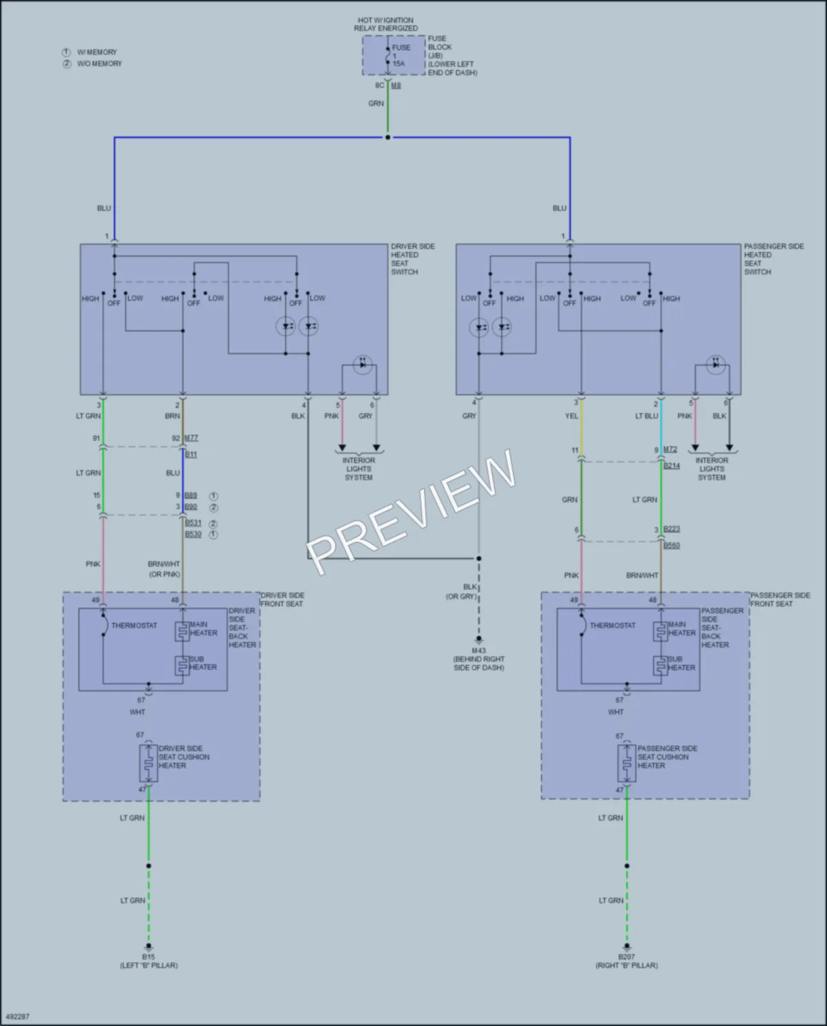 2016 Nissan Quest Power Seats wiring diagram preview