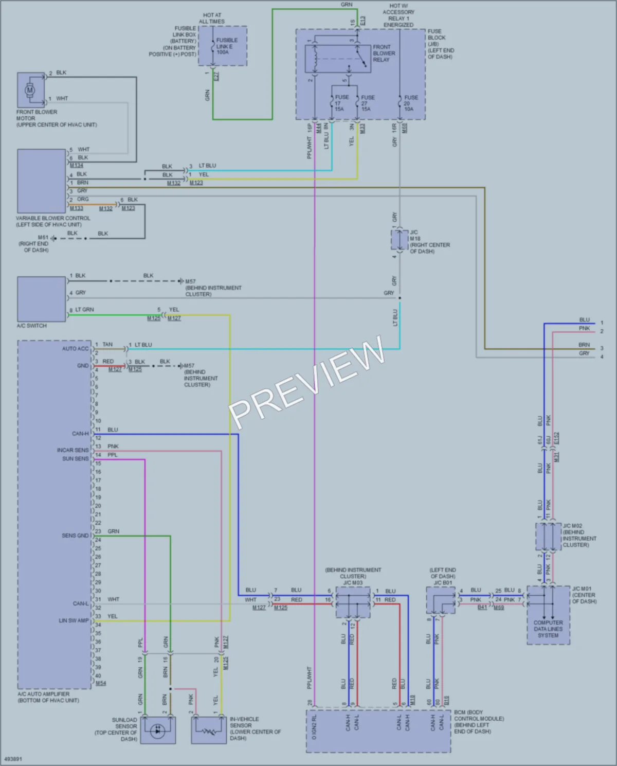 2016 Nissan Rogue Air Conditioning wiring diagram preview