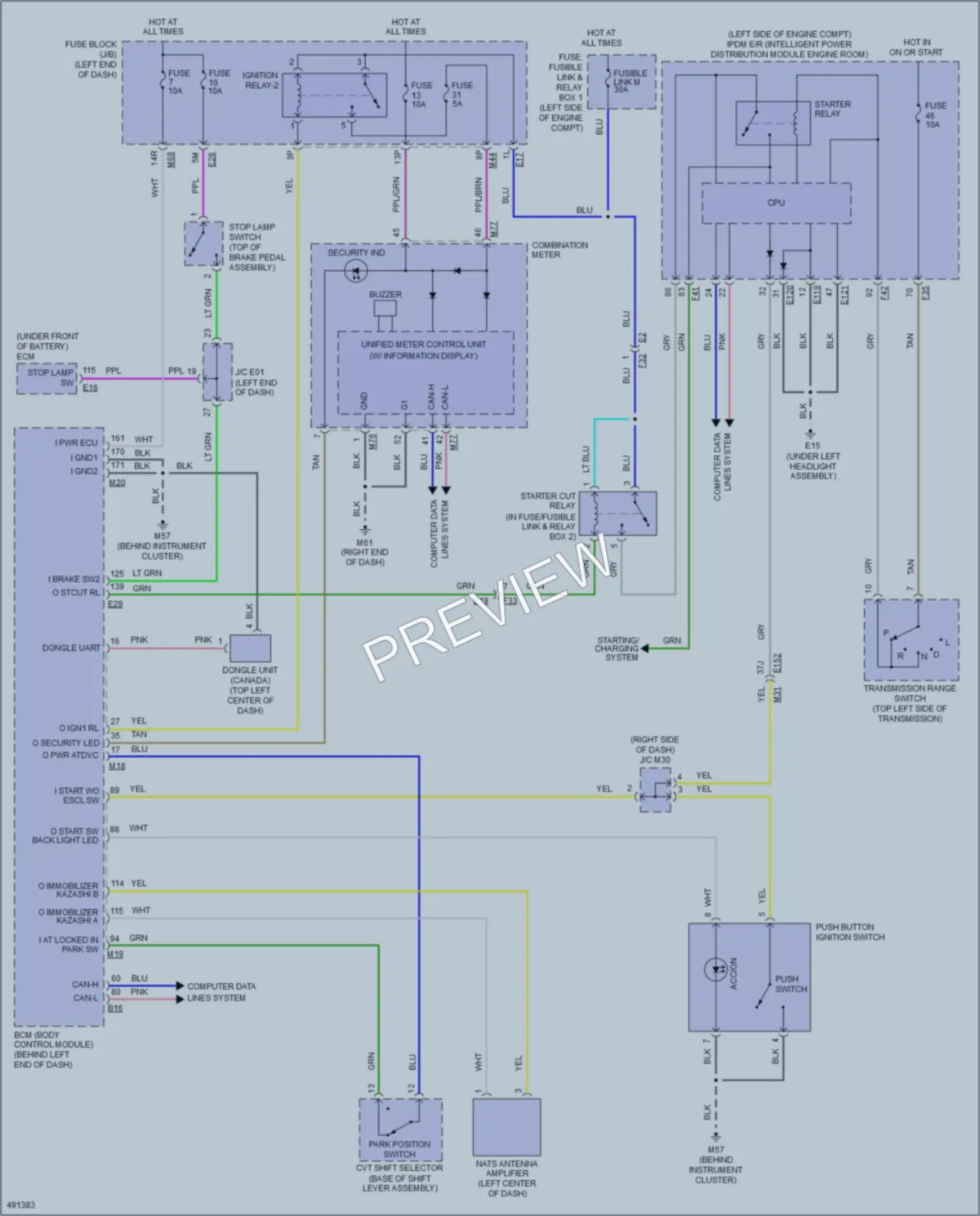 2016 Nissan Rogue Anti Theft wiring diagram preview