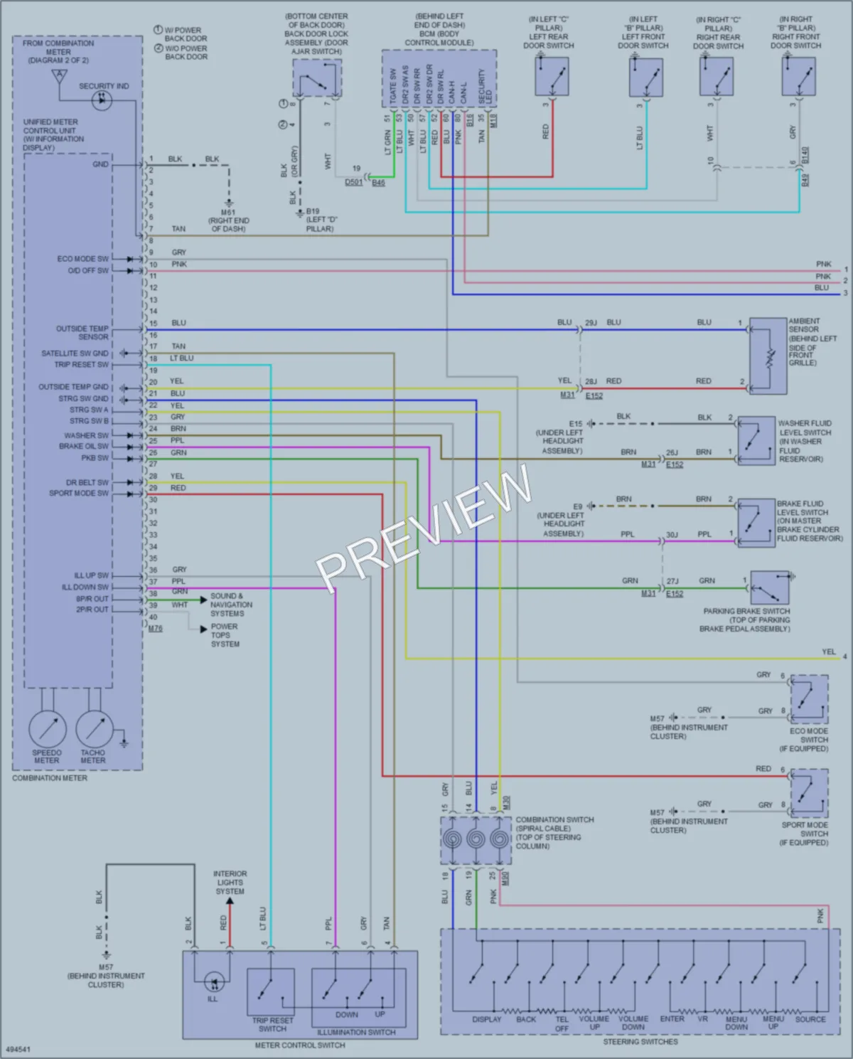 2016 Nissan Rogue Instrument Cluster wiring diagram preview