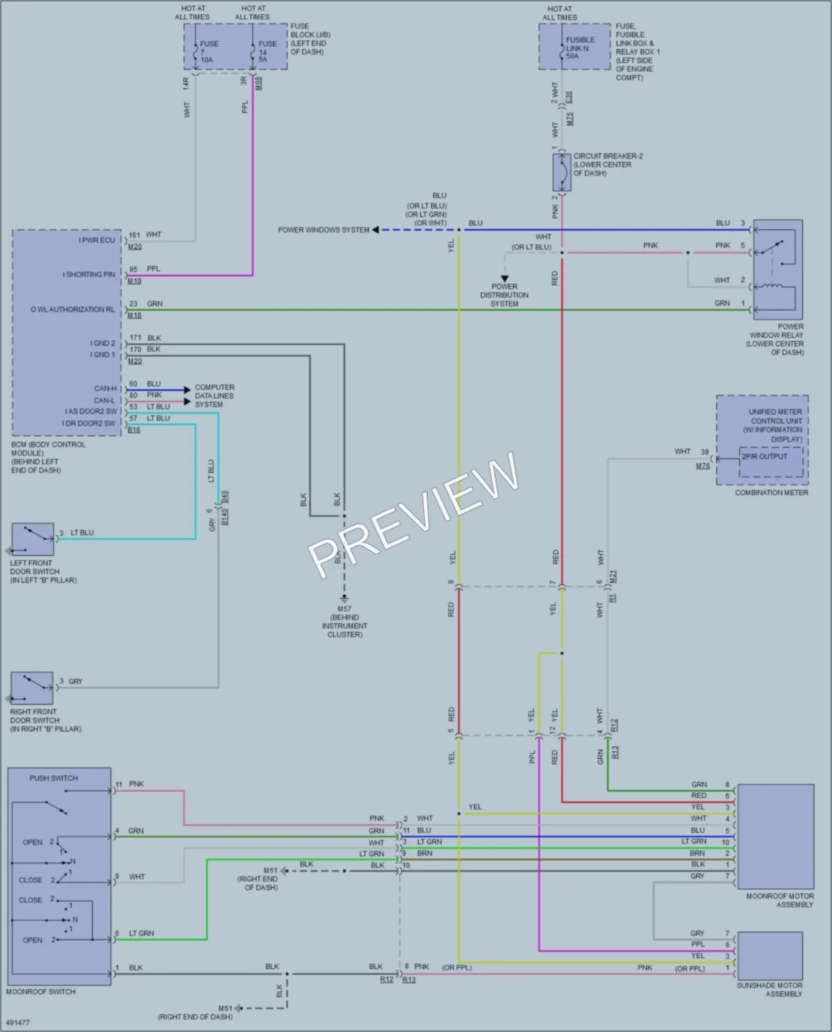 2016 Nissan Rogue Power Top Sunroof wiring diagram preview