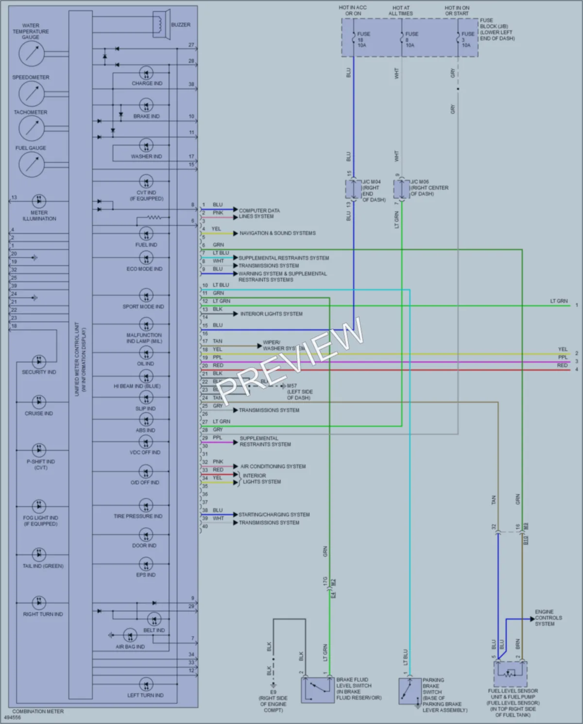 2016 Nissan Sentra Instrument Cluster wiring diagram preview