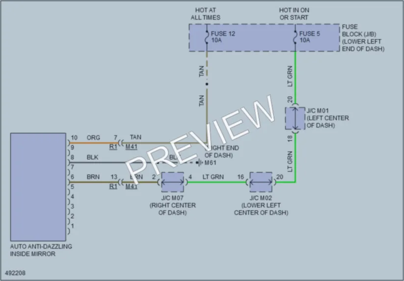2016 Nissan Sentra Power Mirrors wiring diagram preview