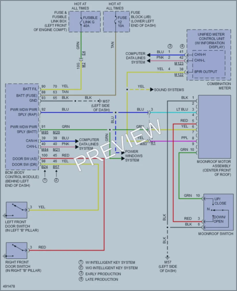 2016 Nissan Sentra Power Top Sunroof wiring diagram preview