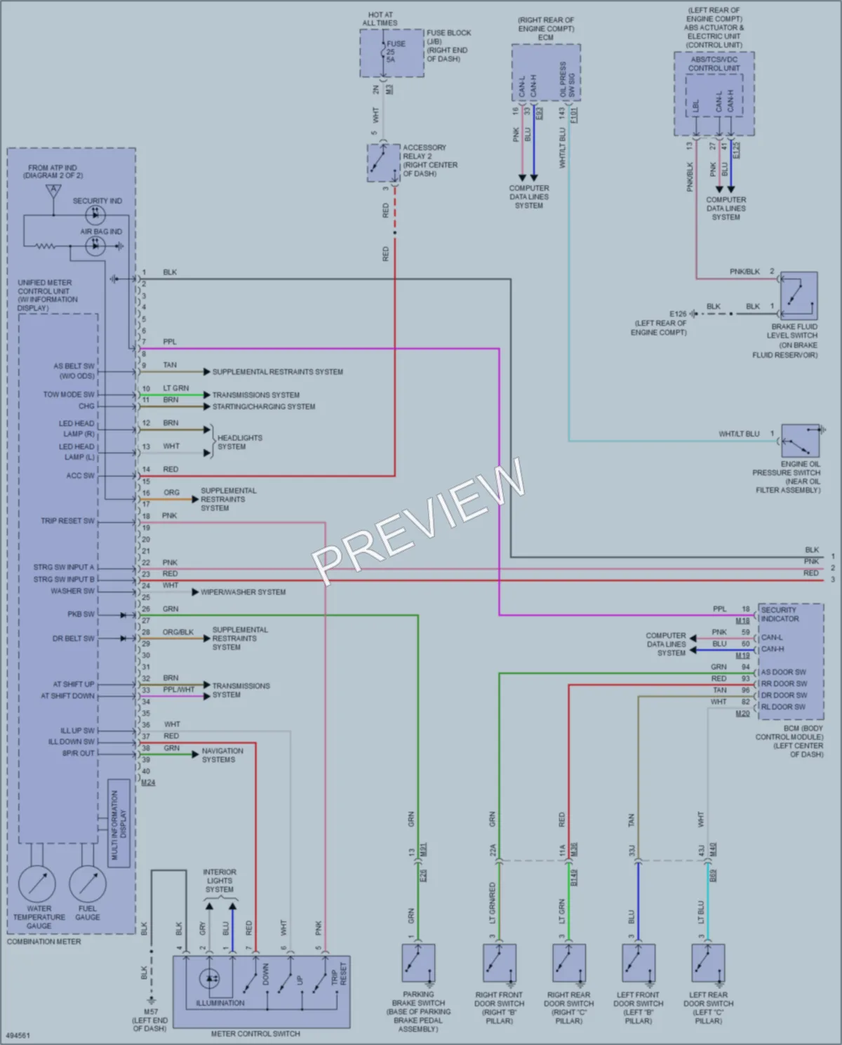2016 Nissan TitanXD Instrument Cluster wiring diagram preview