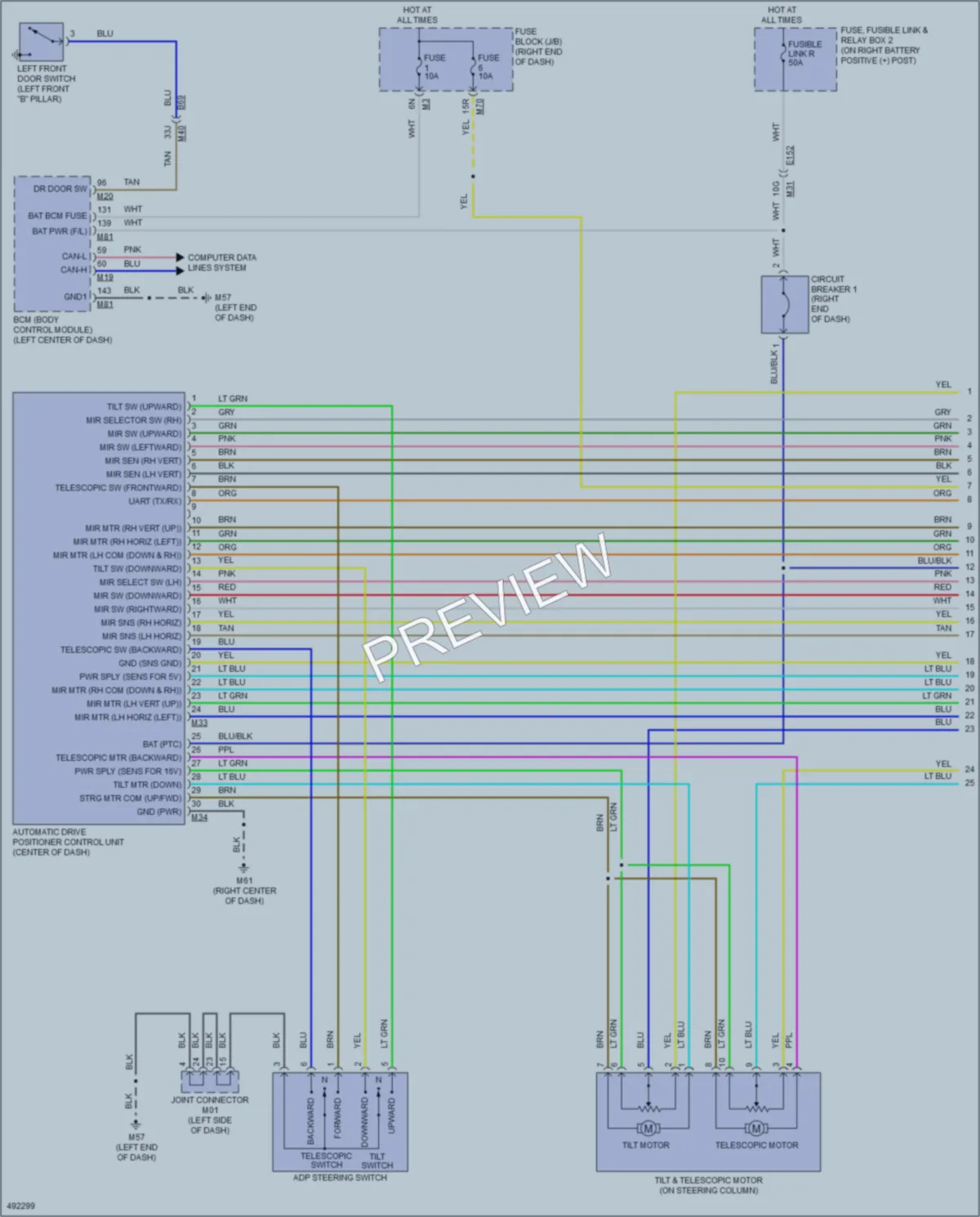2016 Nissan TitanXD Memory Systems wiring diagram preview
