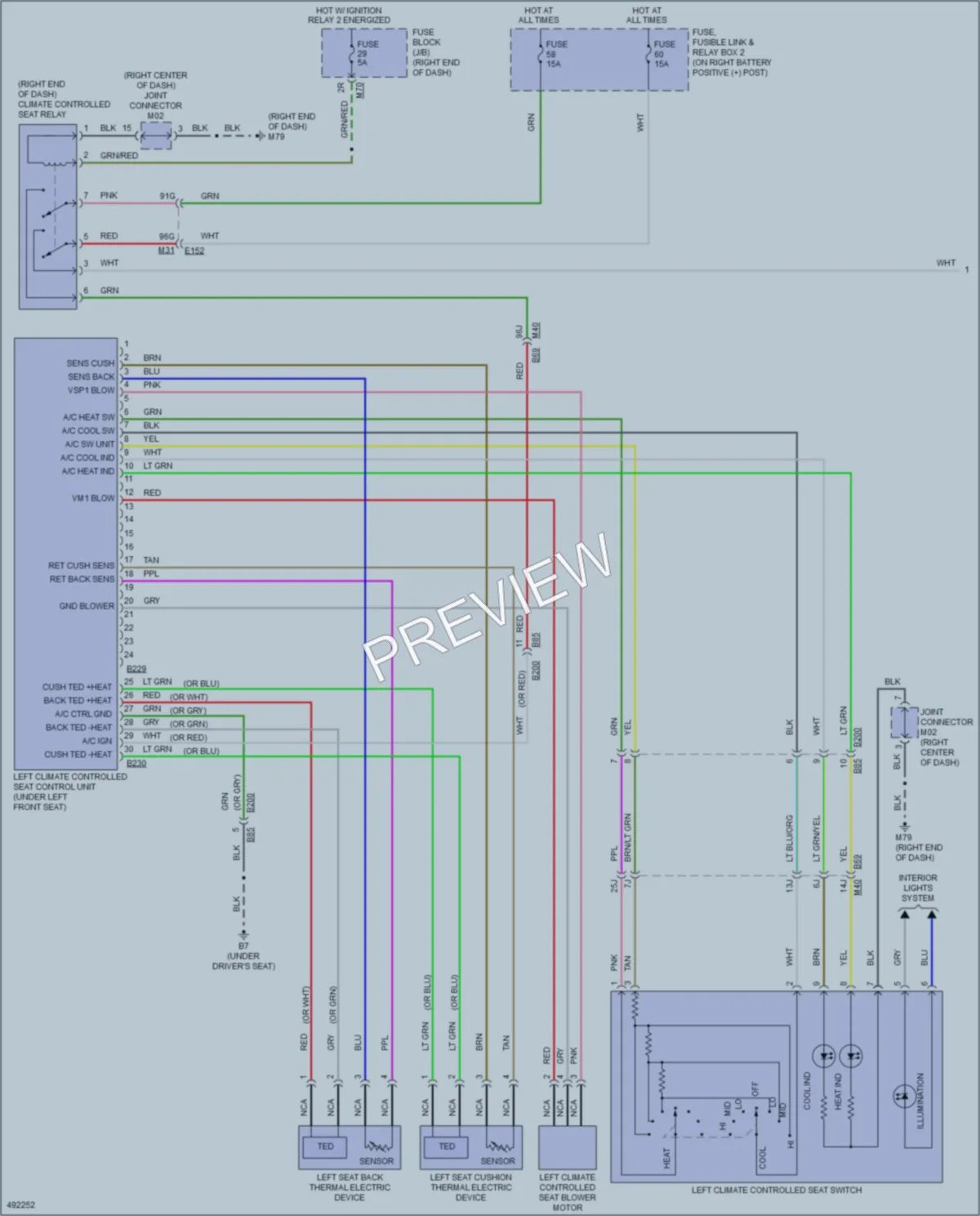 2016 Nissan TitanXD Power Seats wiring diagram preview
