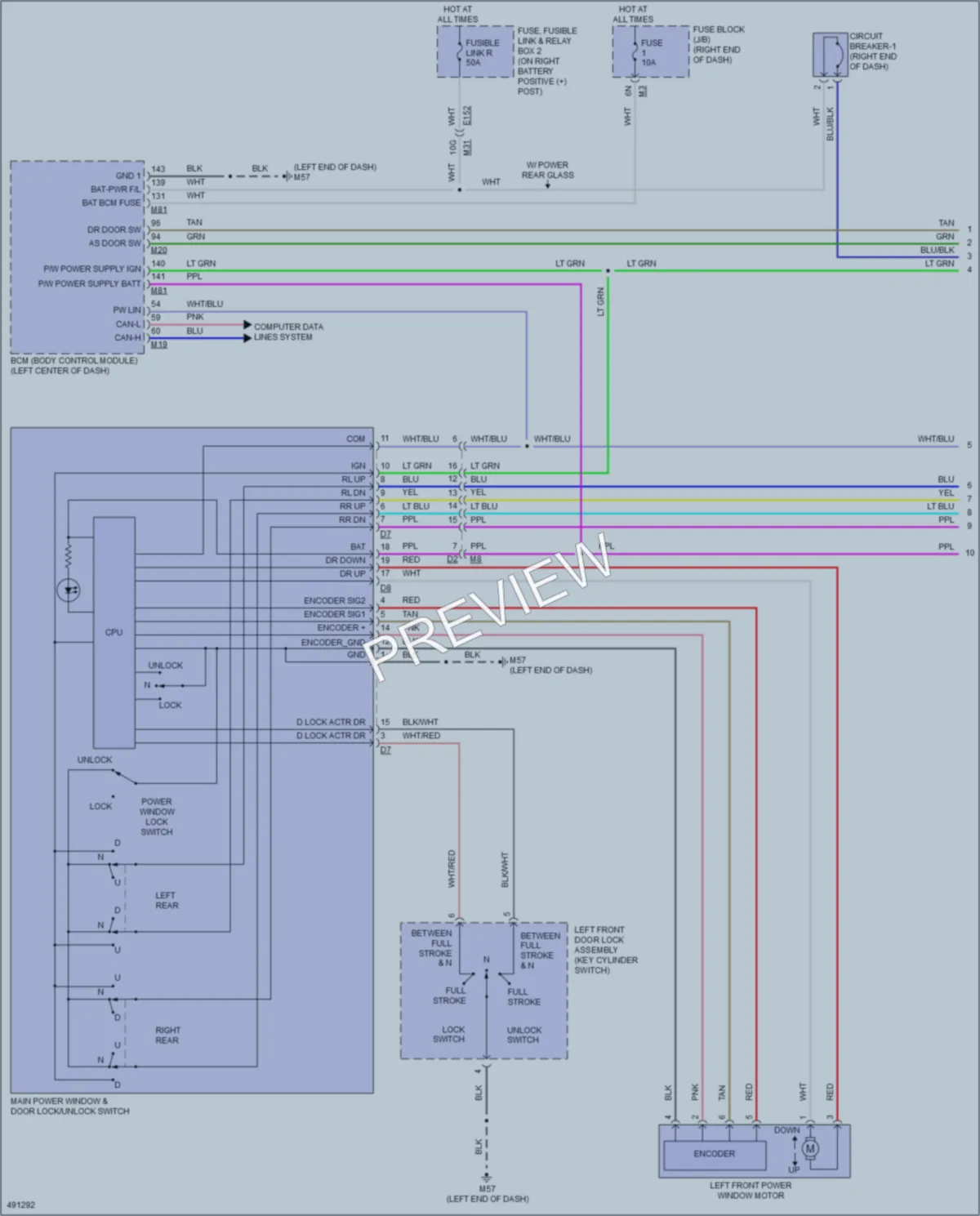 2016 Nissan TitanXD Power Windows wiring diagram preview