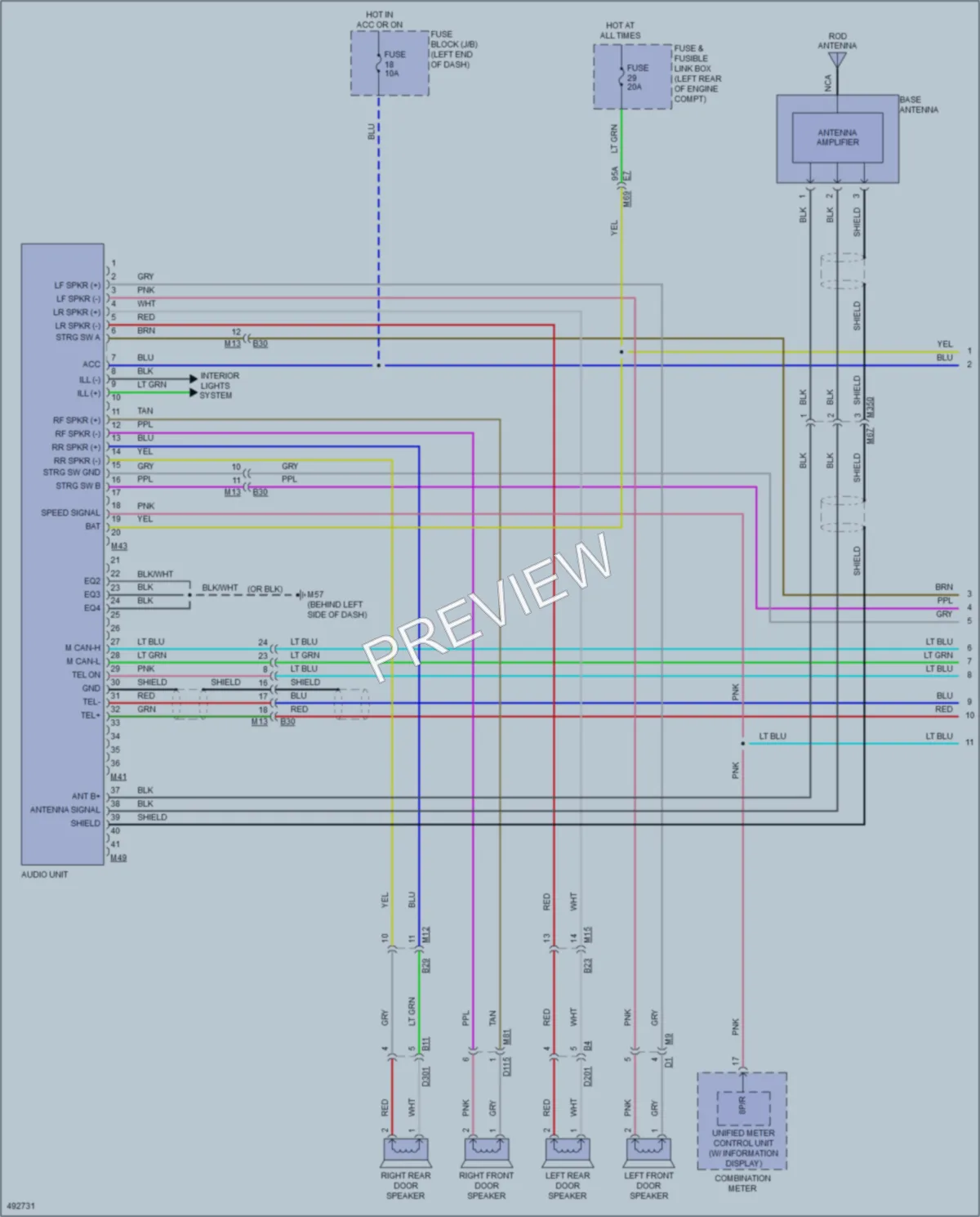 2016 Nissan Versa Radio wiring diagram preview