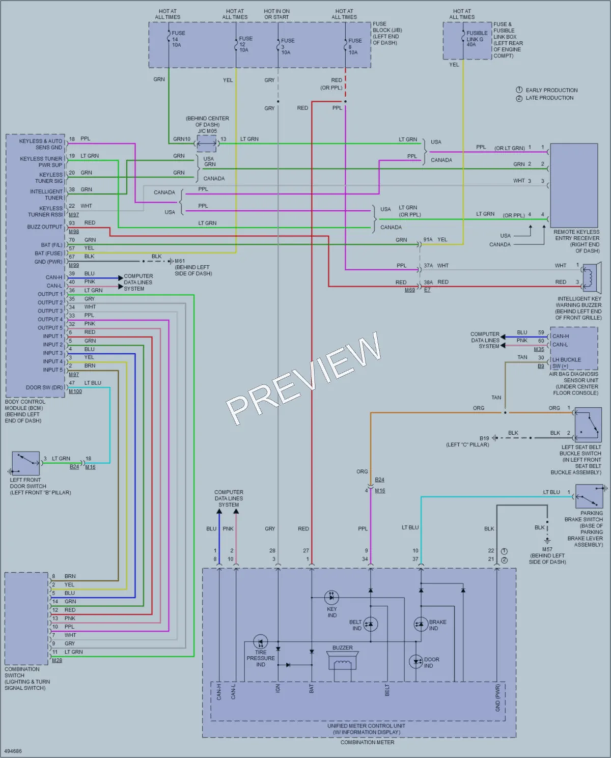 2016 Nissan Versa Warning Systems wiring diagram preview