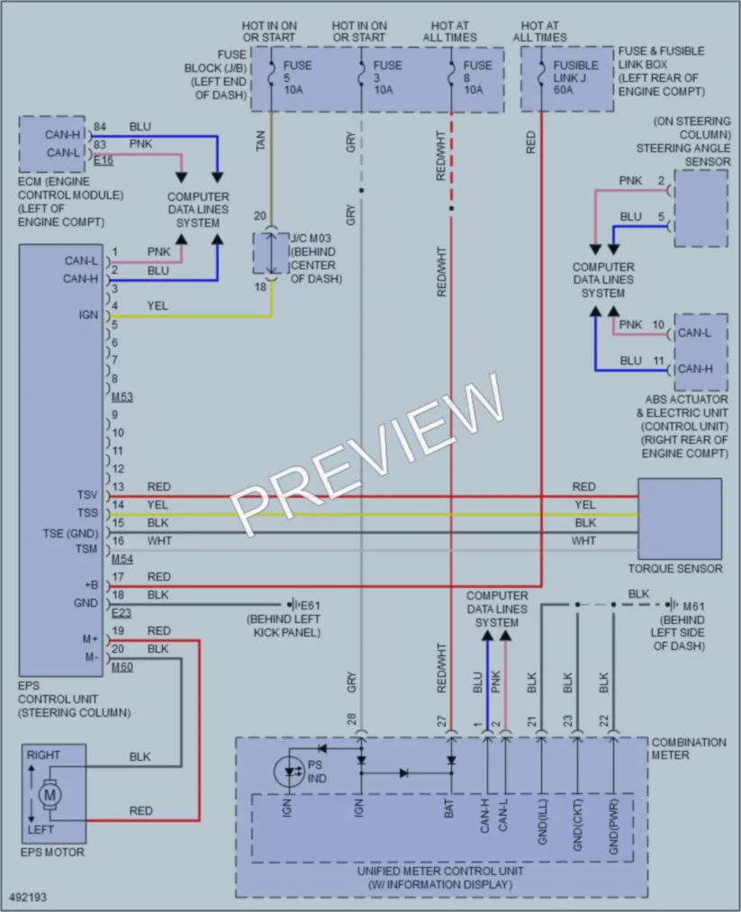 2016 Nissan VersaNote Electronic Power Steering wiring diagram preview