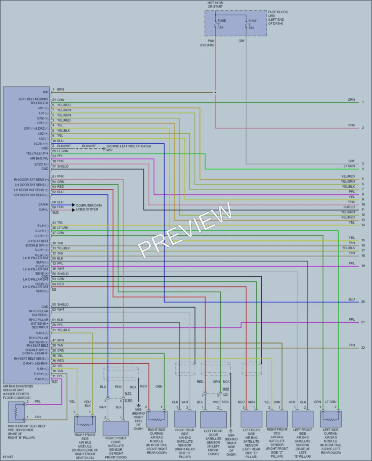 2016 Nissan VersaNote Supplemental Restraints wiring diagram preview