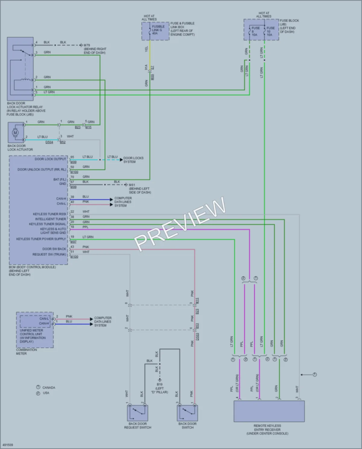 2016 Nissan VersaNote Trunk Tailgate Fuel Door wiring diagram preview