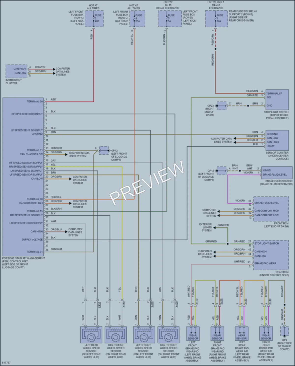 2016 Porsche 911 Anti Lock Brakes wiring diagram preview