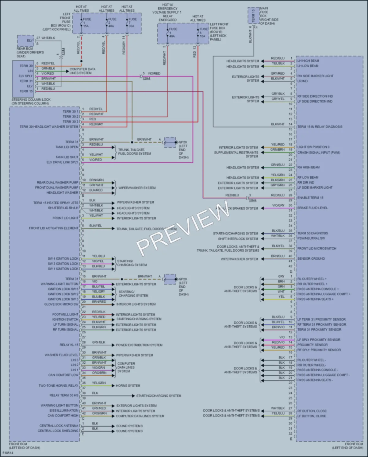2016 Porsche 911 Body Control Modules wiring diagram preview