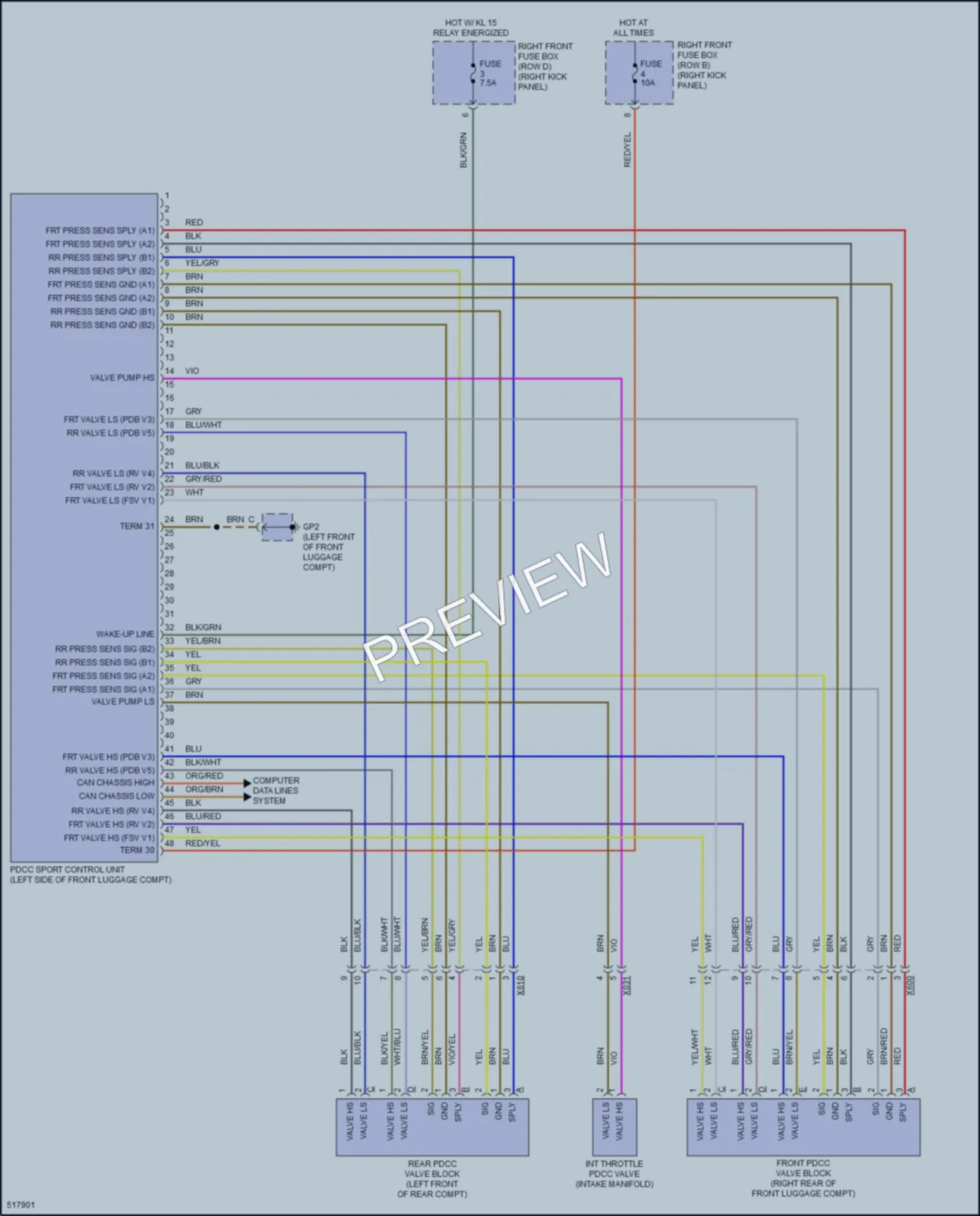 2016 Porsche 911 Electronic Suspension wiring diagram preview