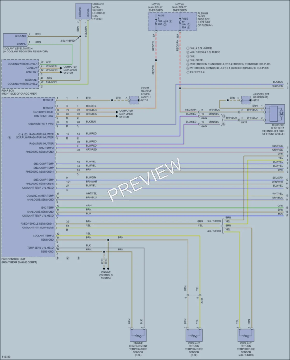 2016 Porsche CayenneHybrid Cooling Fan wiring diagram preview