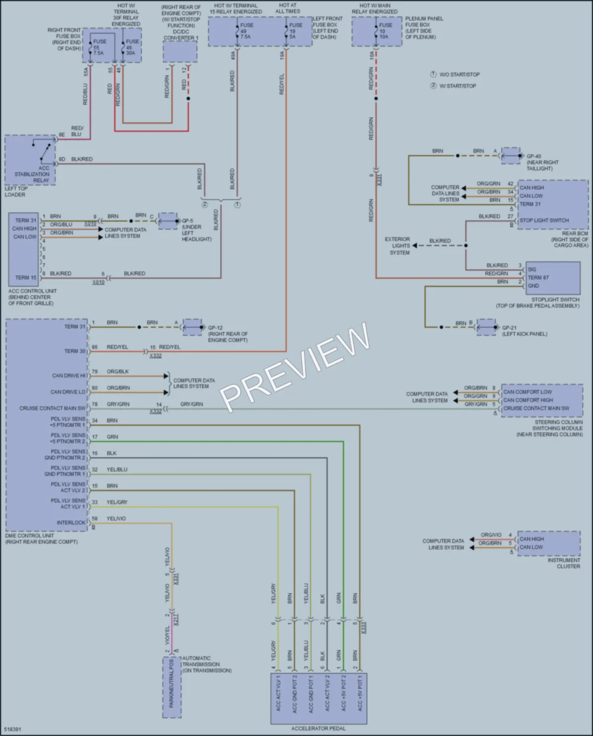 2016 Porsche CayenneHybrid Cruise Control wiring diagram preview