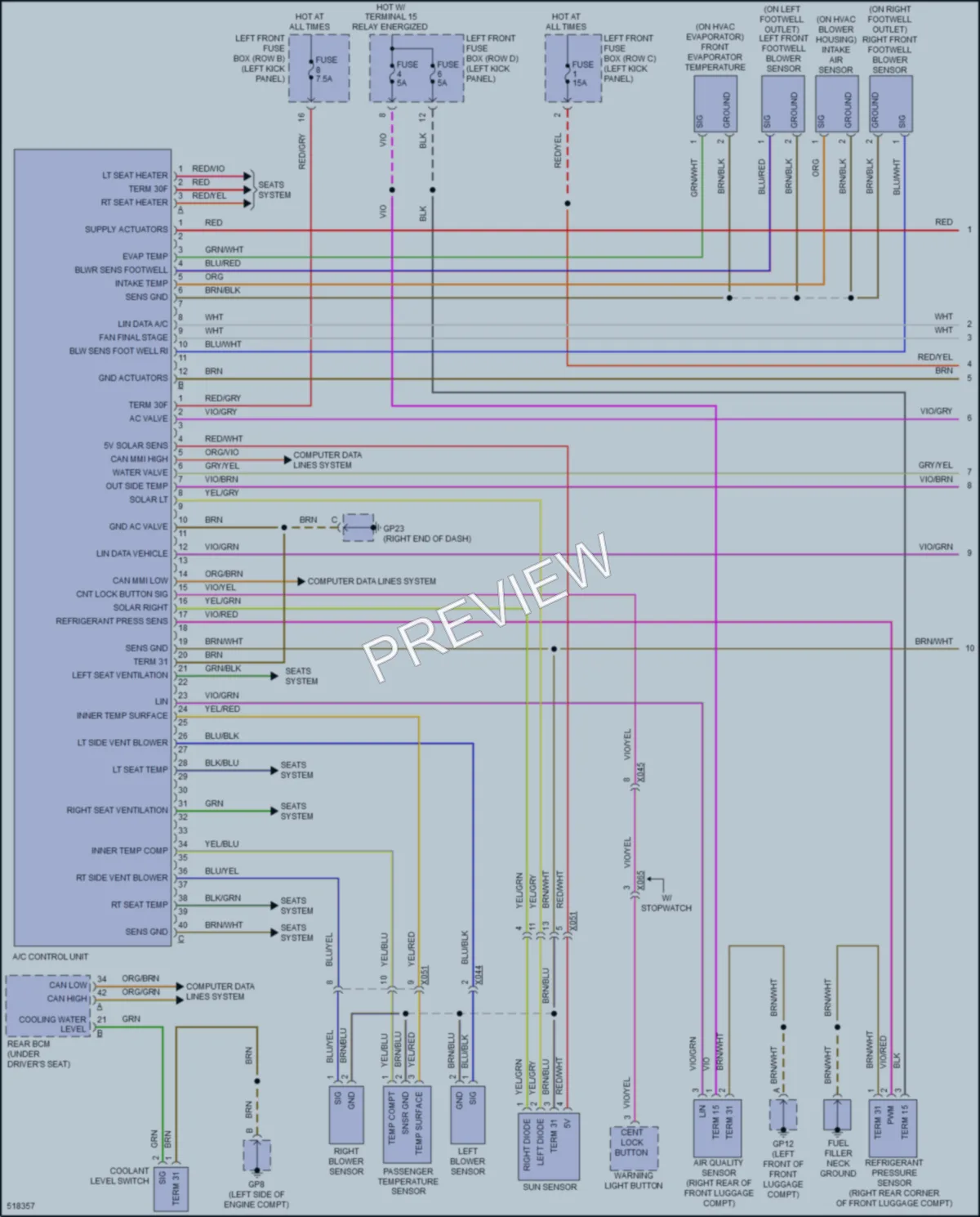 2016 Porsche Cayman Air Conditioning wiring diagram preview