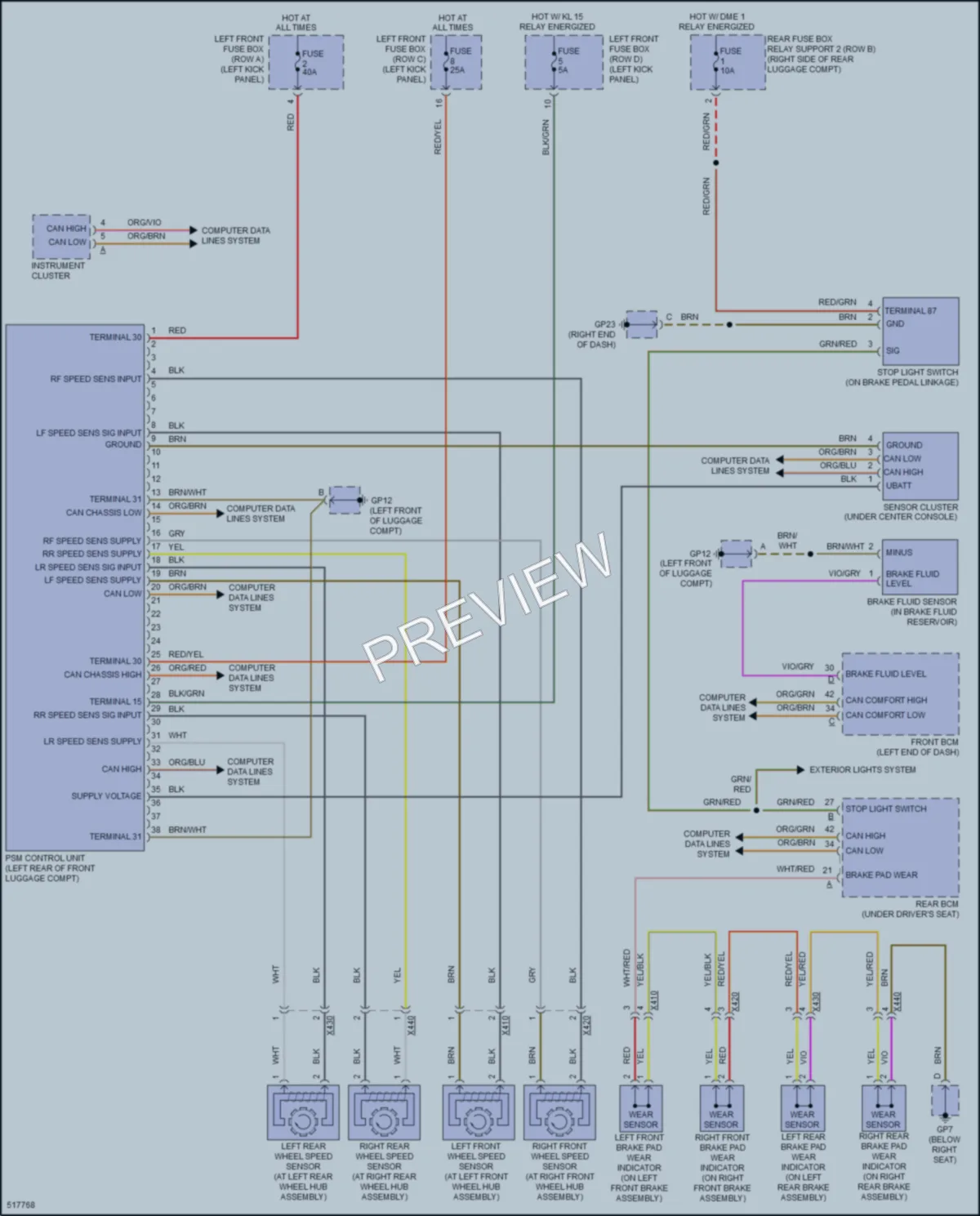 2016 Porsche Cayman Anti Lock Brakes wiring diagram preview