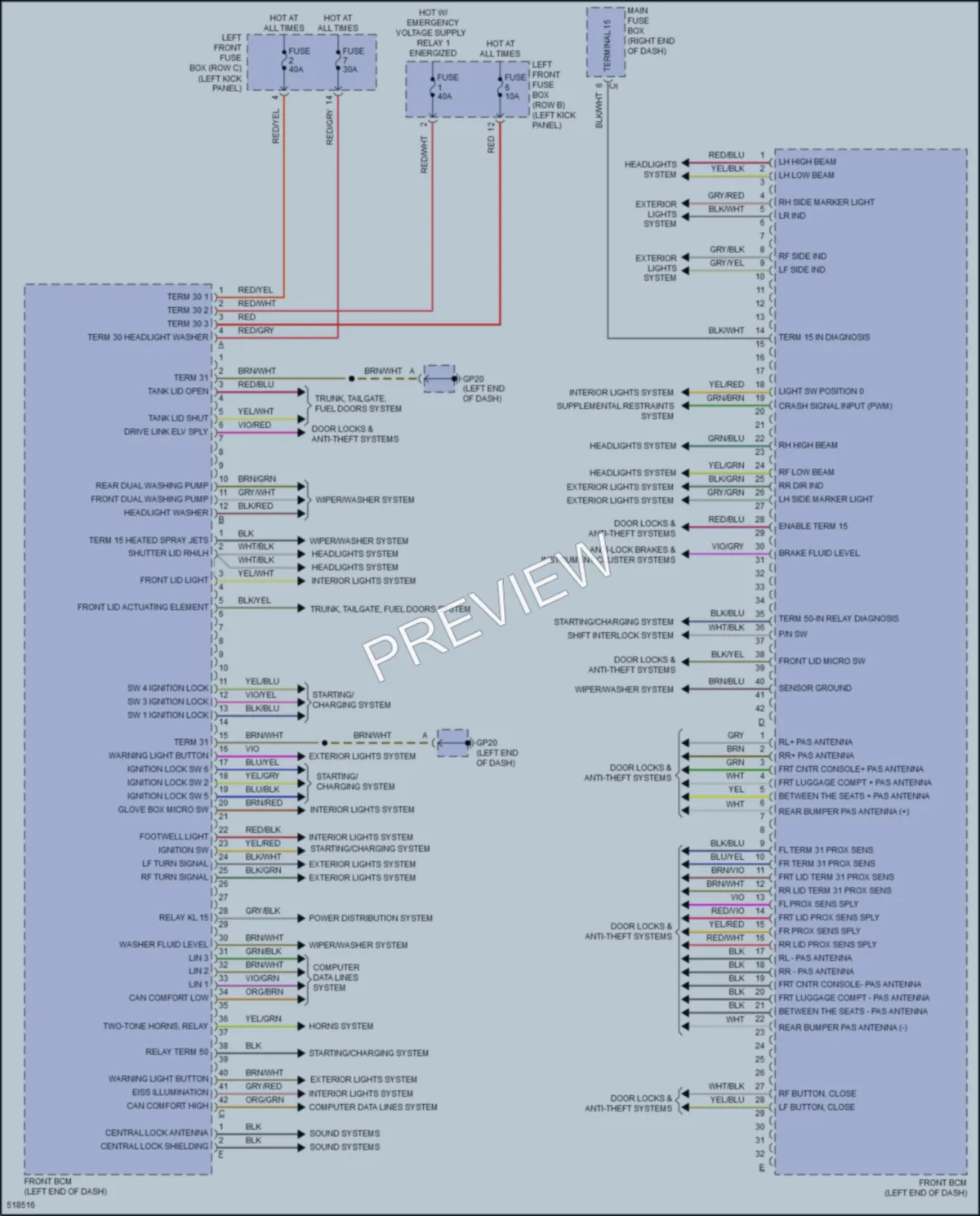 2016 Porsche Cayman Body Control Modules wiring diagram preview