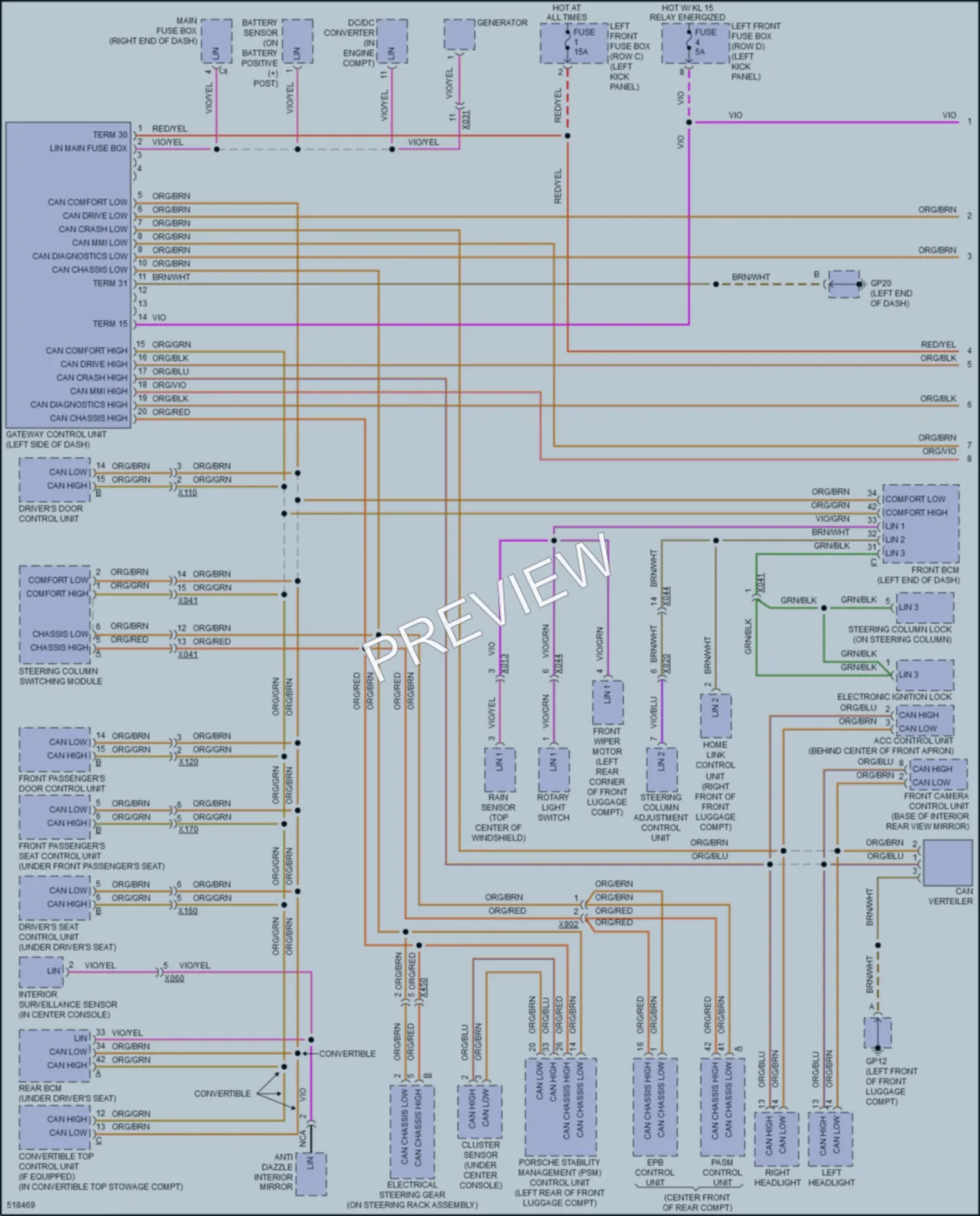 2016 Porsche Cayman Computer Data Lines wiring diagram preview