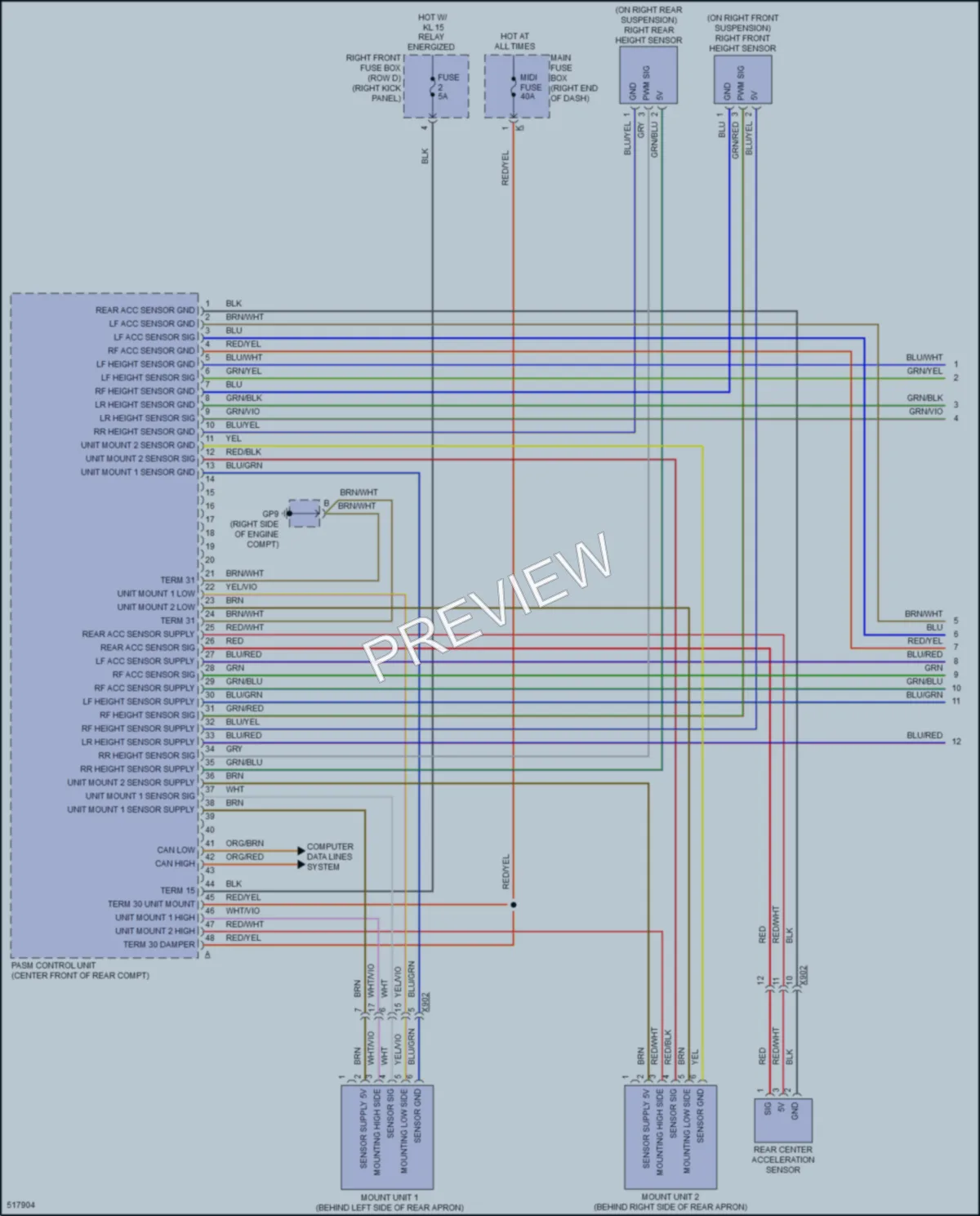 2016 Porsche Cayman Electronic Suspension wiring diagram preview
