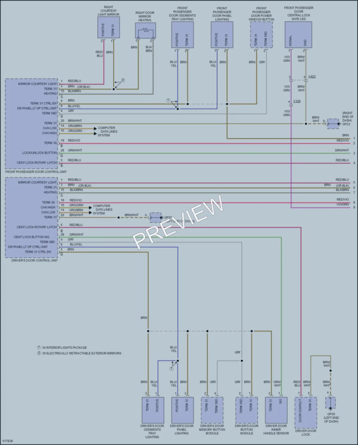 2016 Porsche Cayman Interior Lights wiring diagram preview