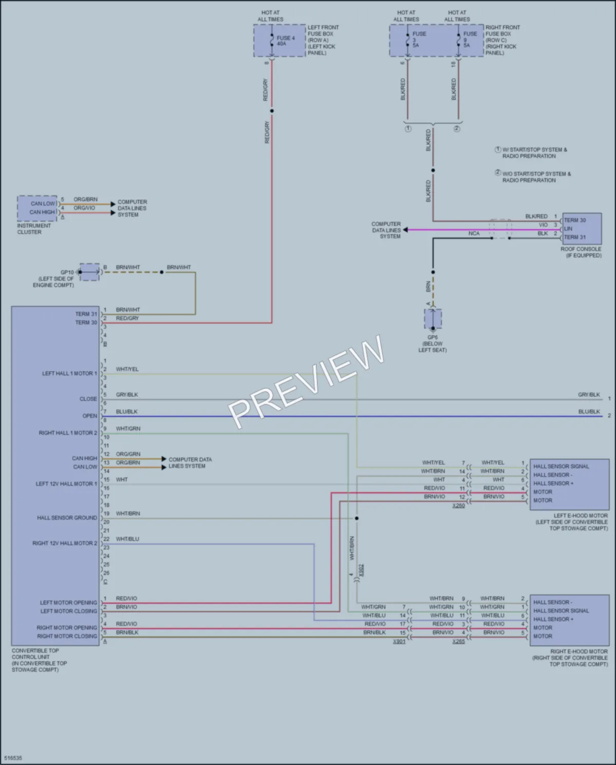 2016 Porsche Cayman Power Top Sunroof wiring diagram preview