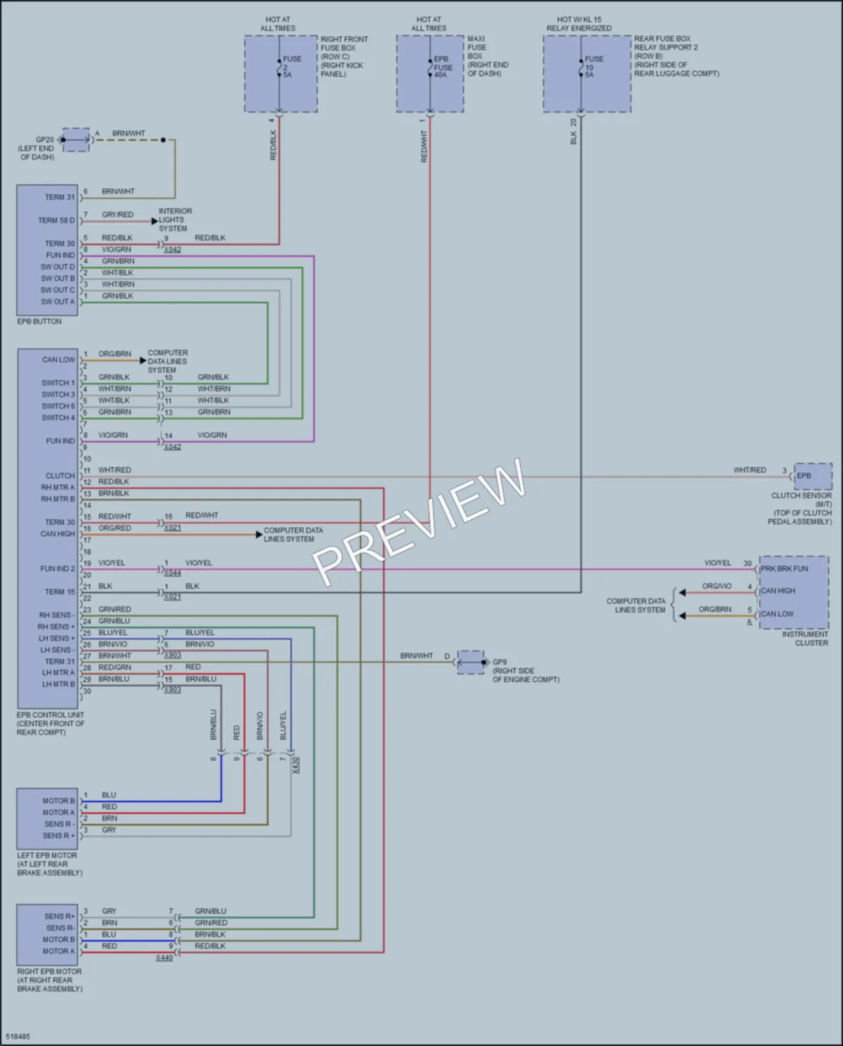 2016 Porsche Cayman Shift Interlock wiring diagram preview