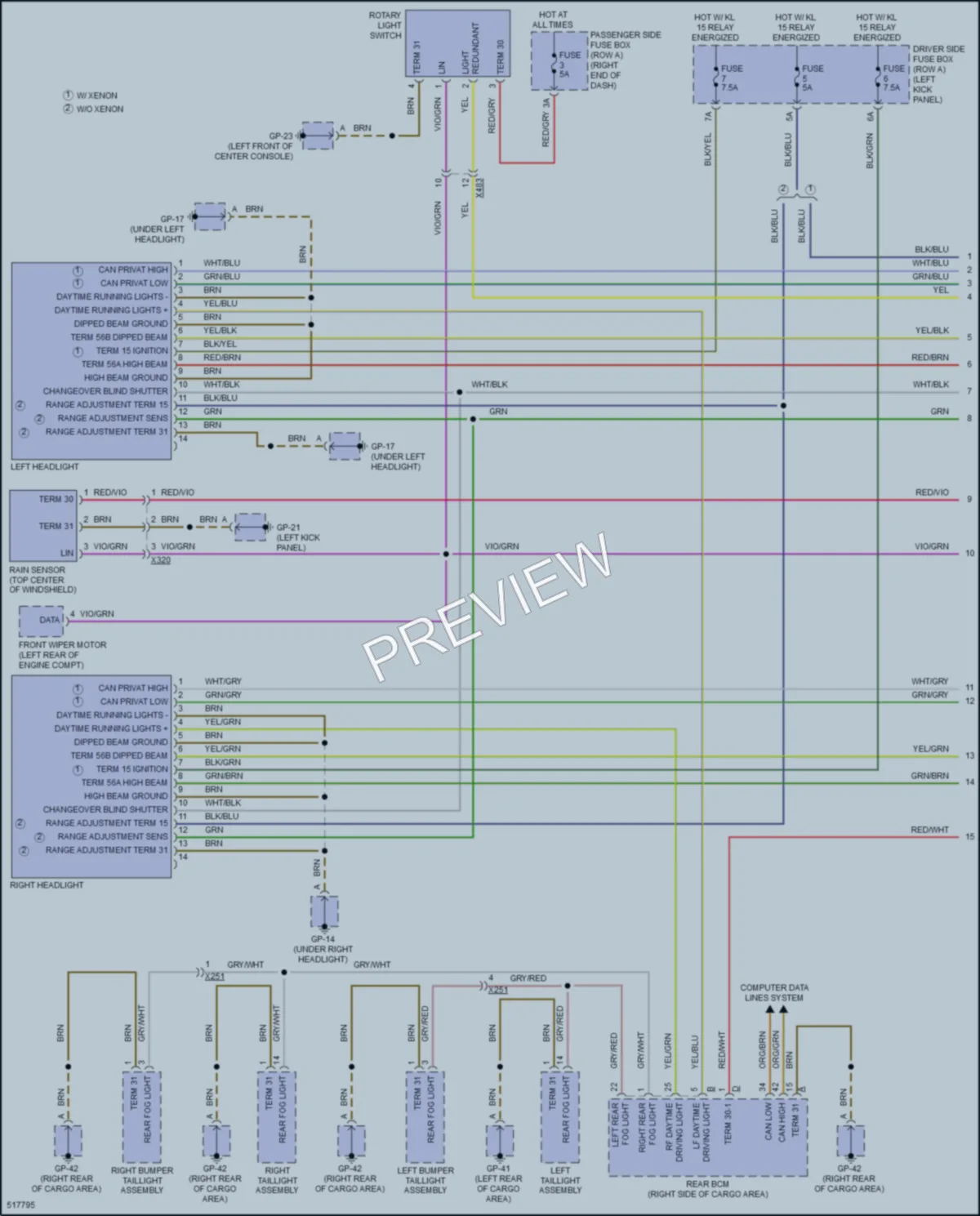 2016 Porsche Macan Headlights wiring diagram preview