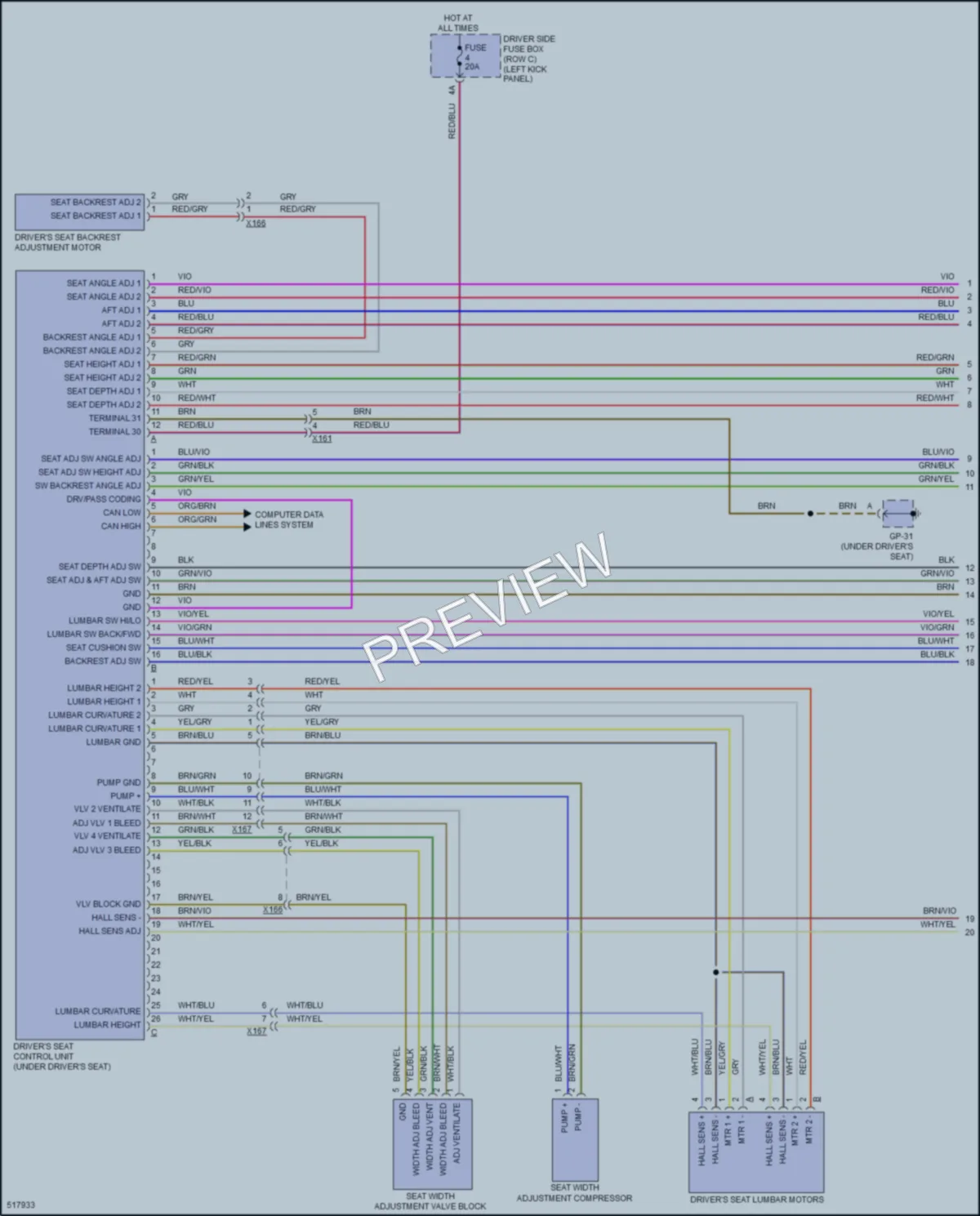 2016 Porsche Macan Memory Systems wiring diagram preview