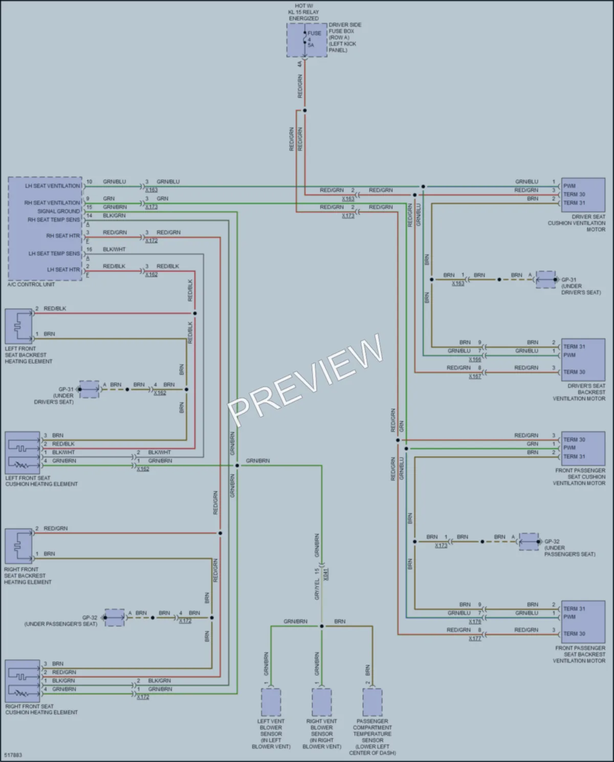 2016 Porsche Macan Power Seats wiring diagram preview