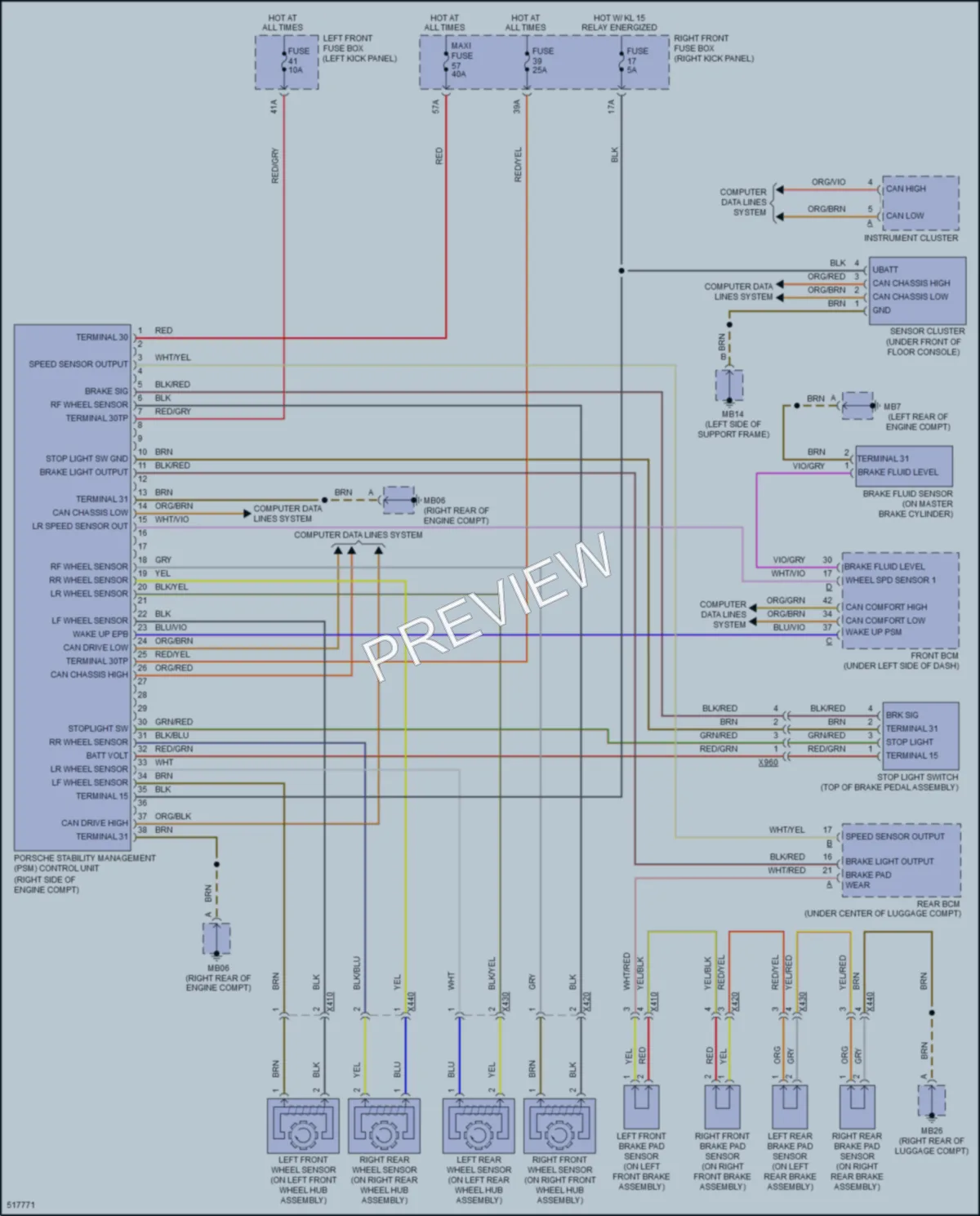2016 Porsche Panamera Anti Lock Brakes wiring diagram preview